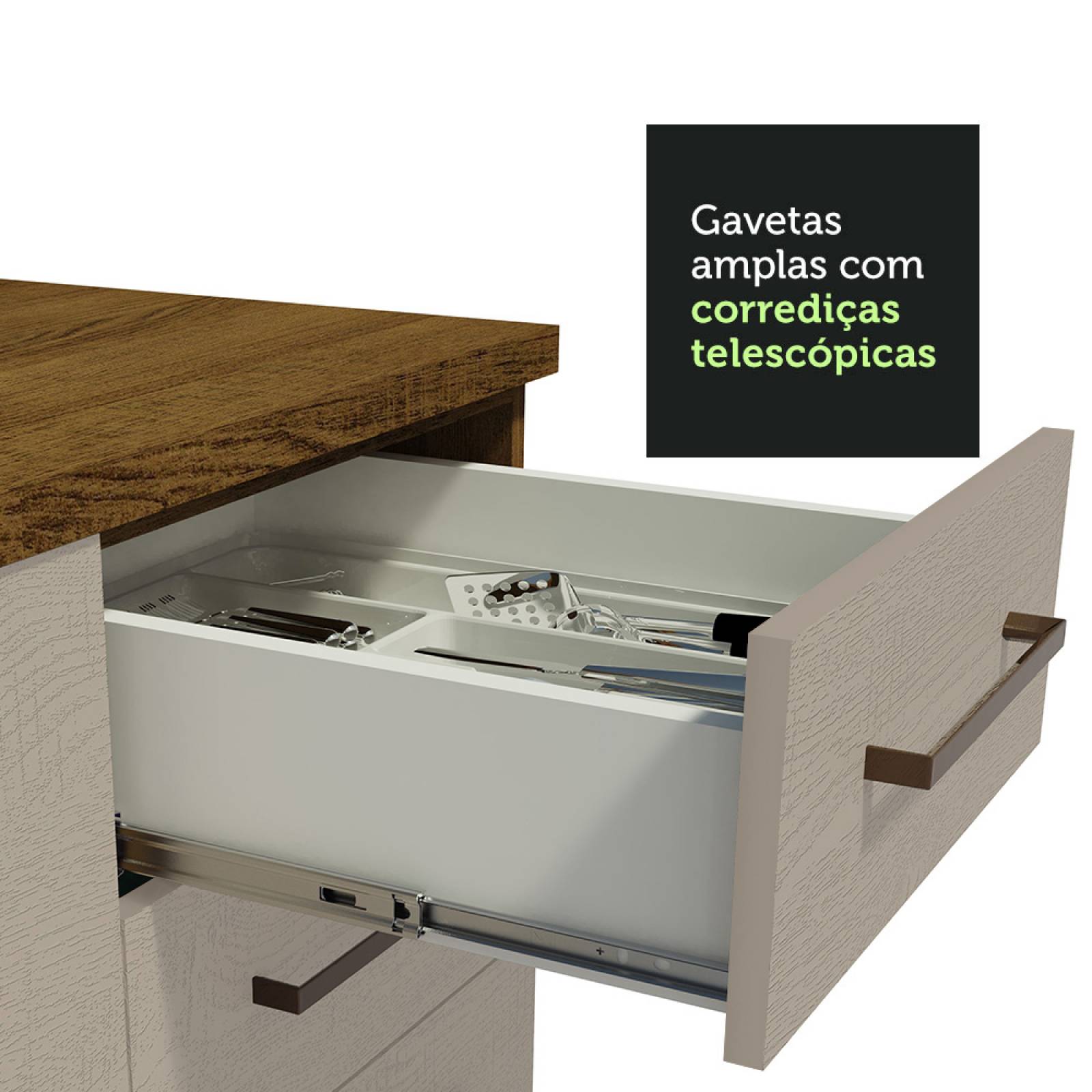 Mueble de Cocina Para Fregadero 150 cm Agata Madesa Crema/Marrón