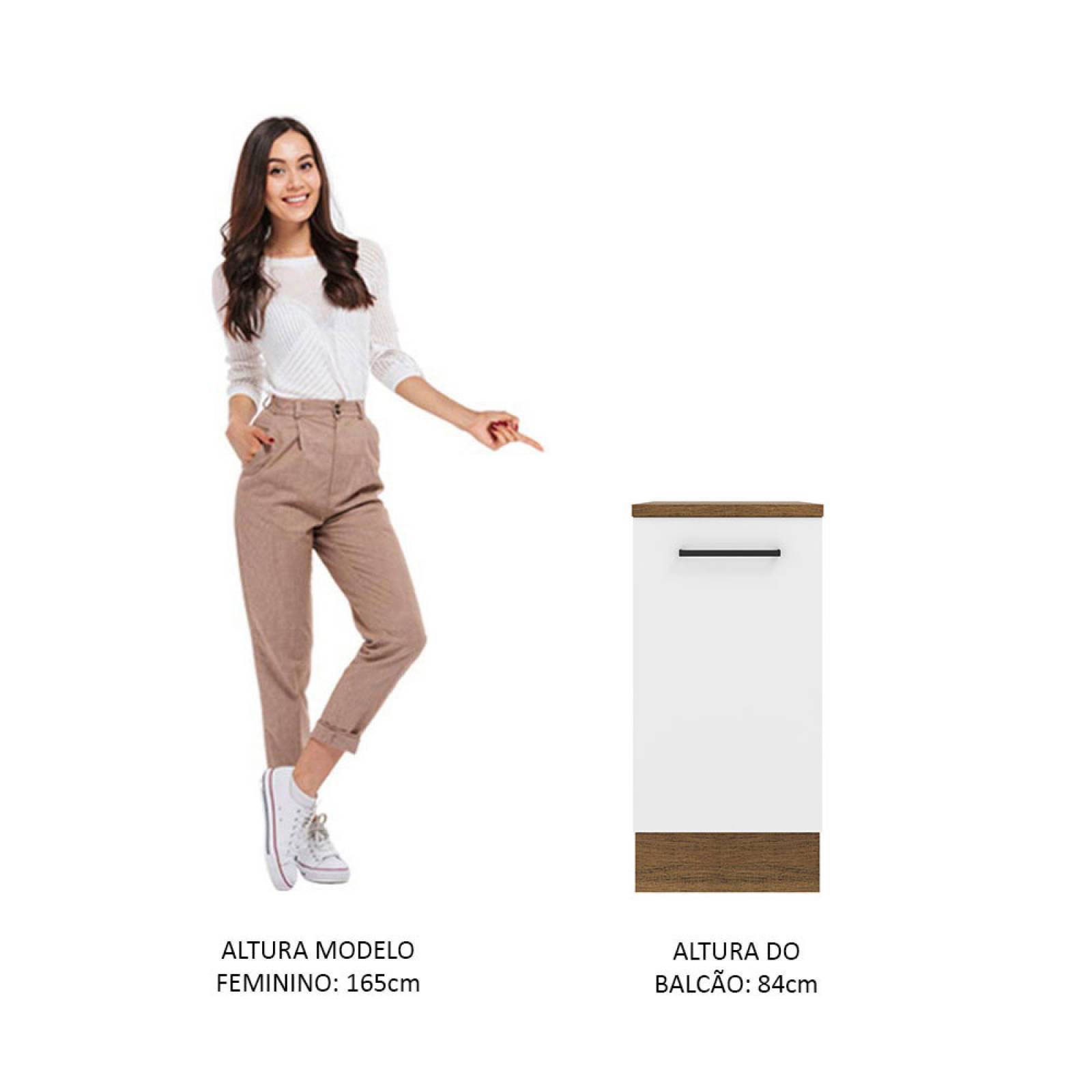 Mueble de Cocina Madesa Agata 40 cm 1 Puerta Blanco/Marrón