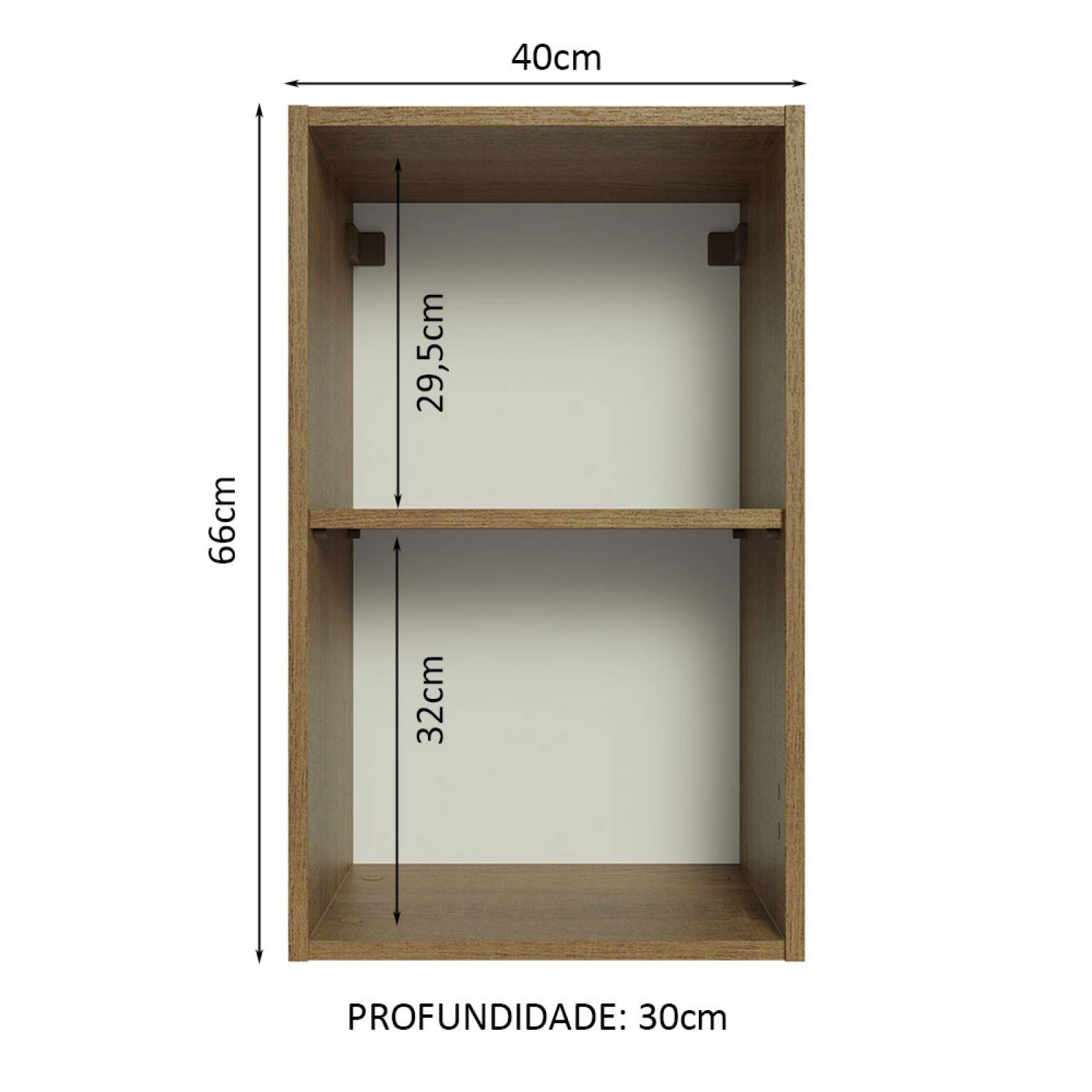 Alacena 40cm con 2 Nichos Abiertos.