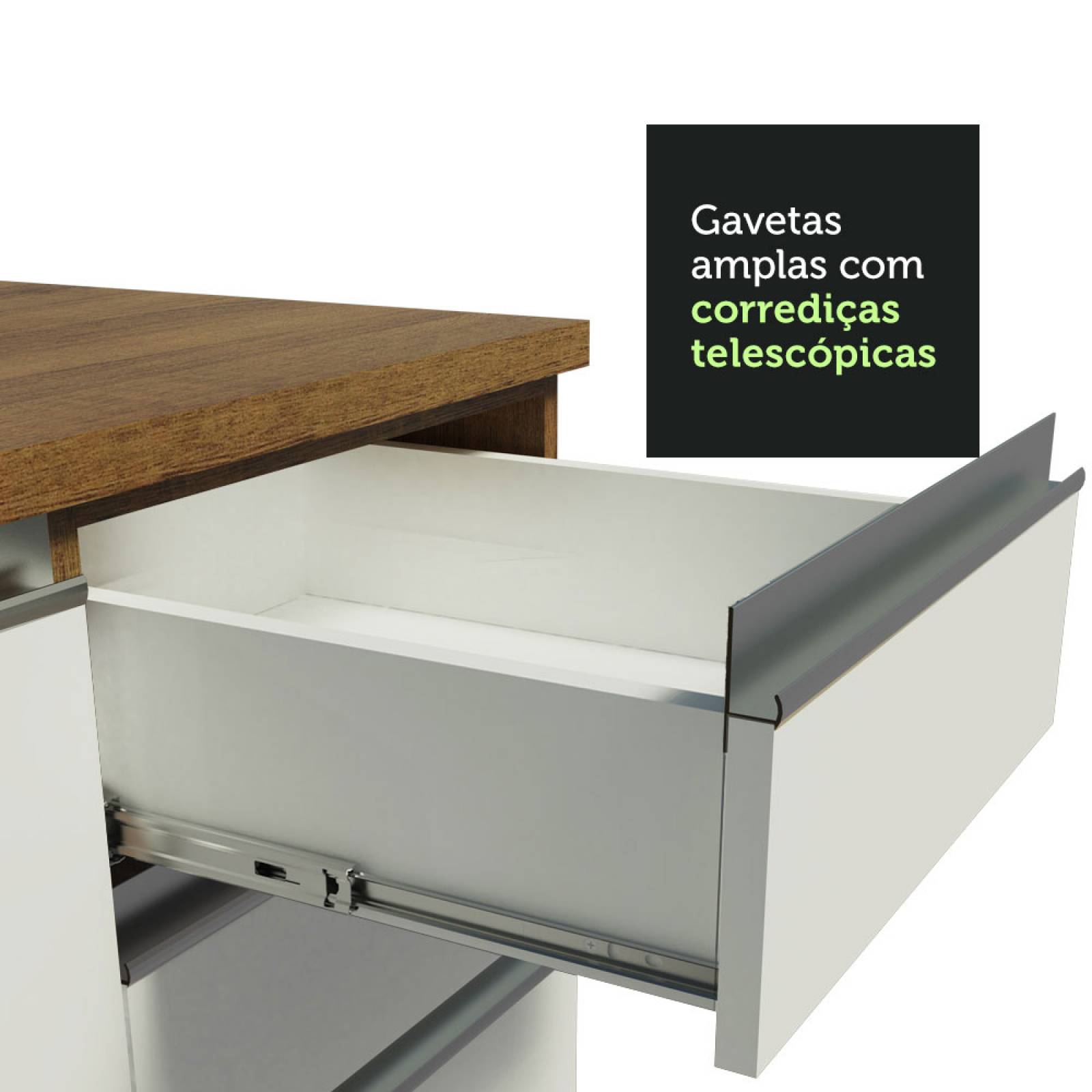 Cocina Integral Esquinera 469cm Glamy Madesa 01.
