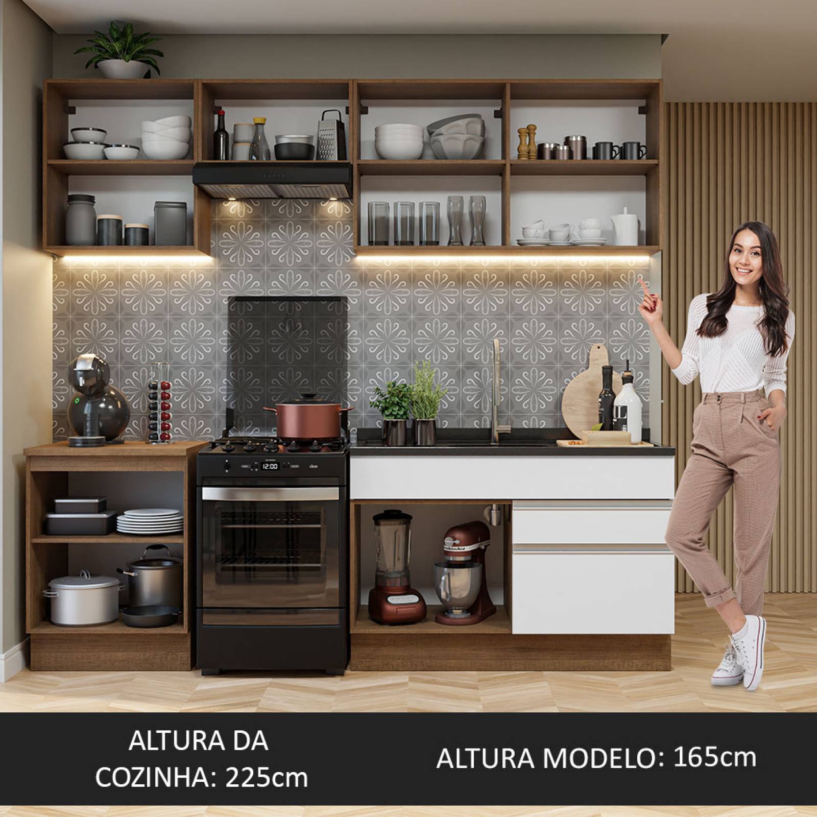 Cocina Integral 240cm Glamy Madesa 08.