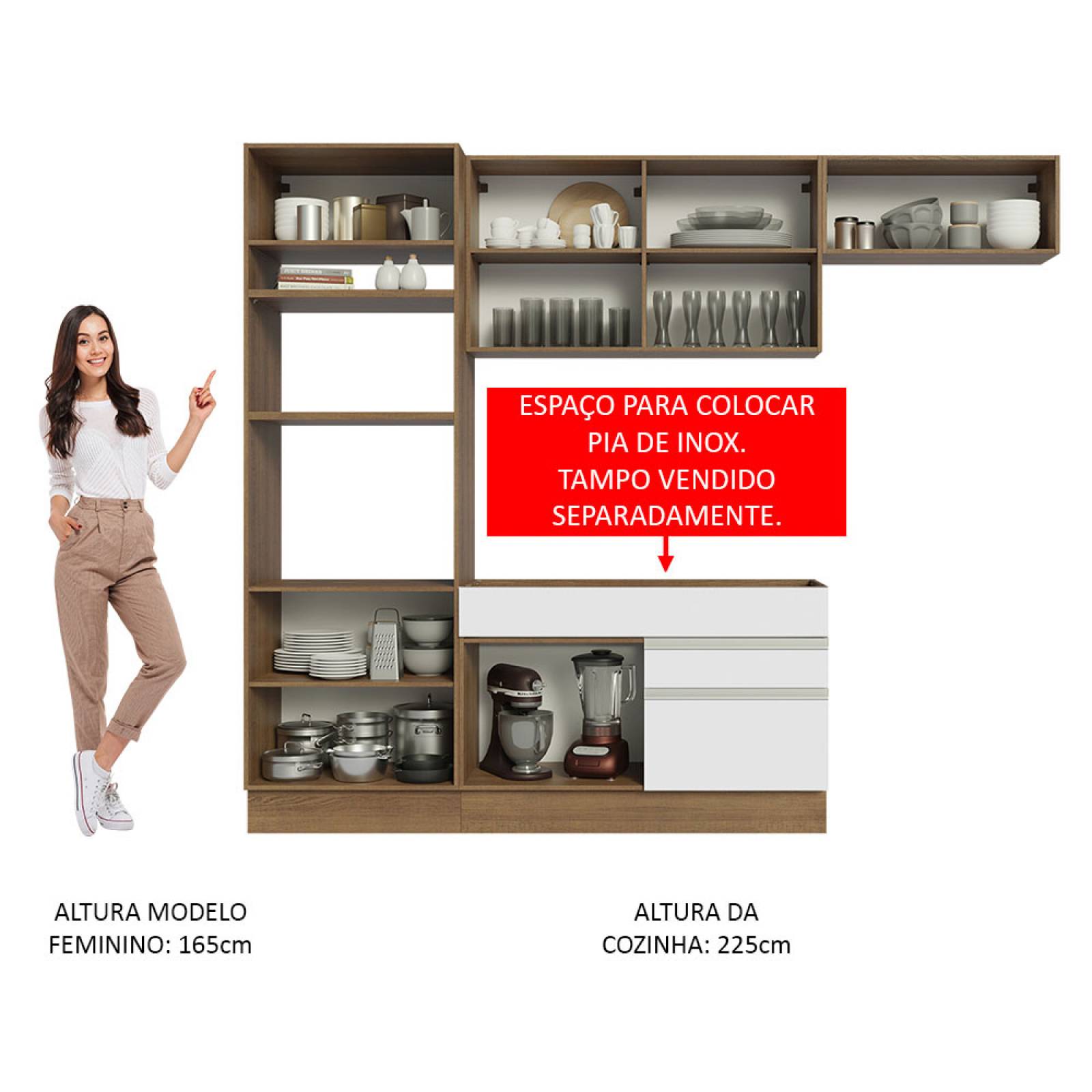 Cocina Integral 270cm Glamy Madesa 15.