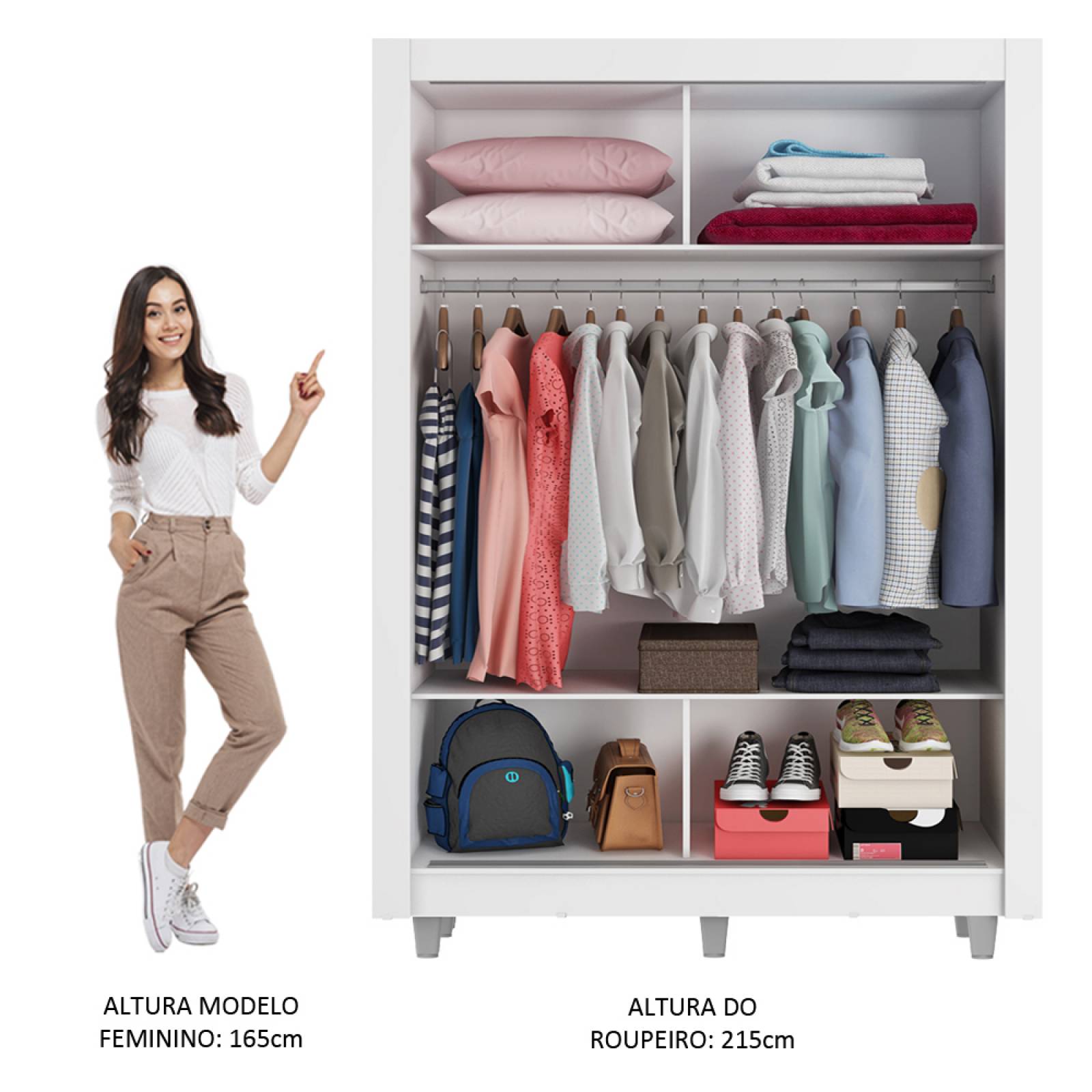 Ropero Madesa Denver 2 Puertas Corredizas con Espejo con Pies.