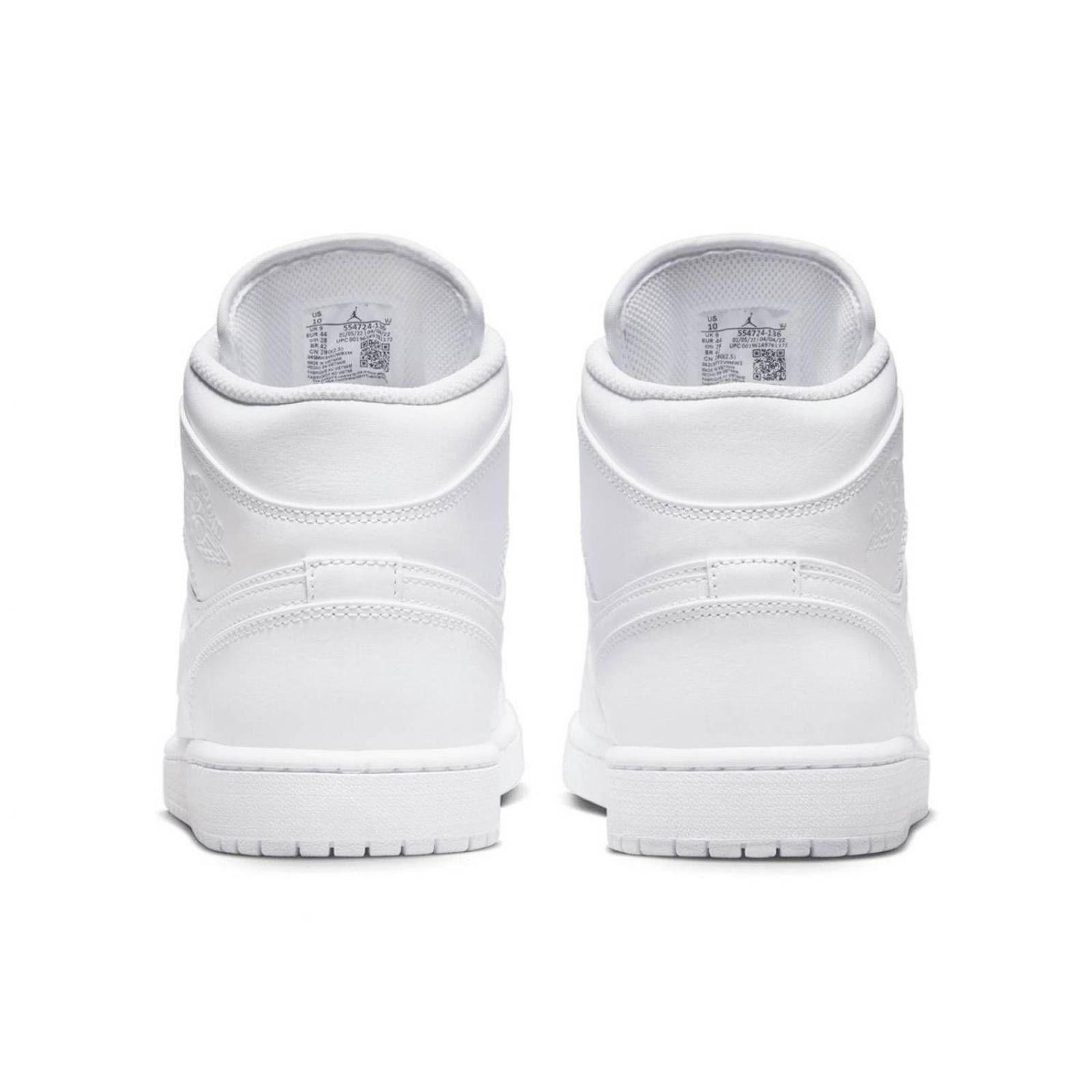 Tenis Air Jordan 1 Mid Triple White 554724136 