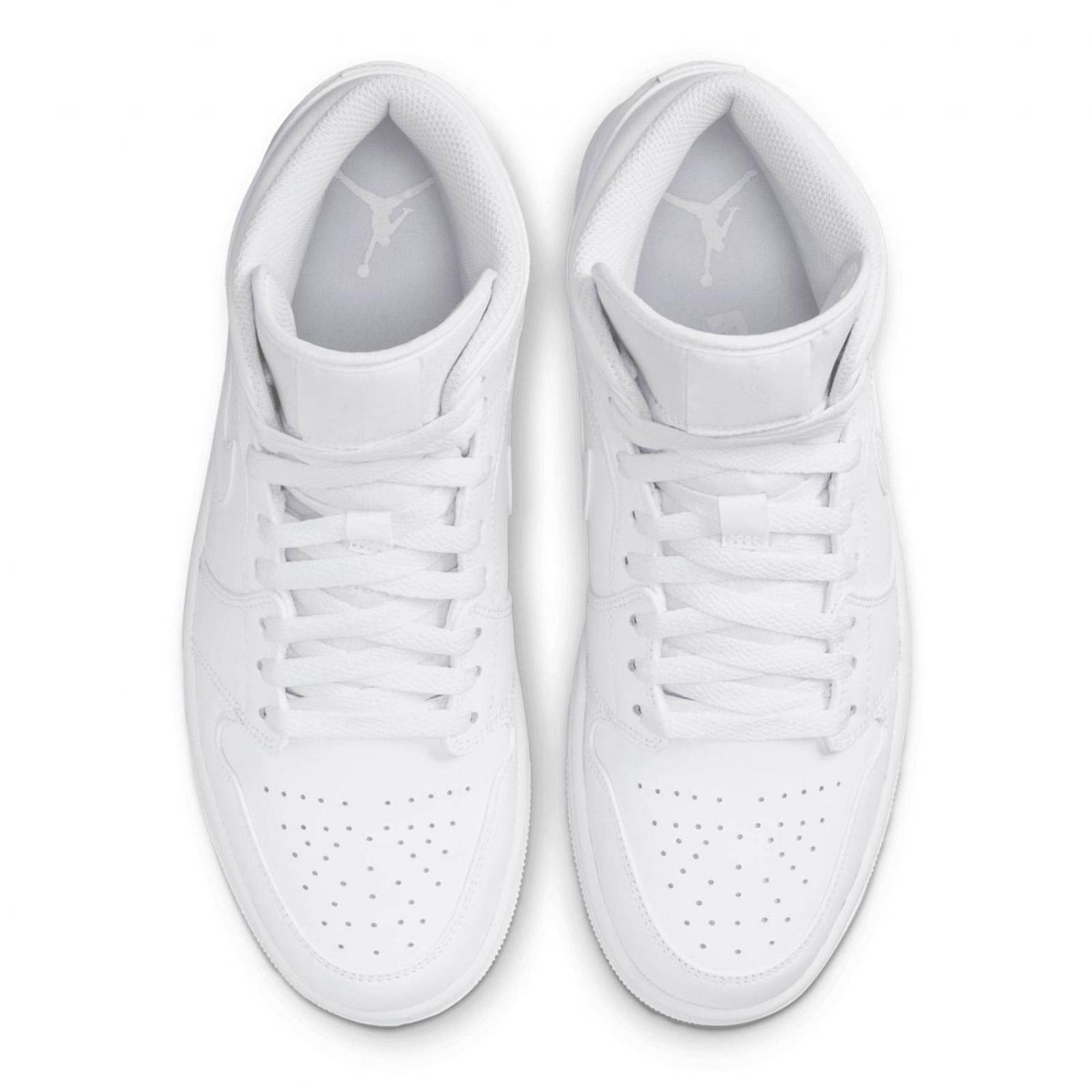 Tenis Air Jordan 1 Mid Triple White 554724136 