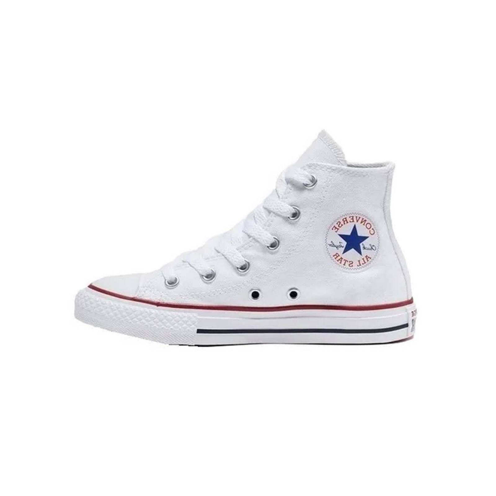 Tenis Converse Chuck Taylor Clásico Blancos en Bota de Lona Niño 3J253 