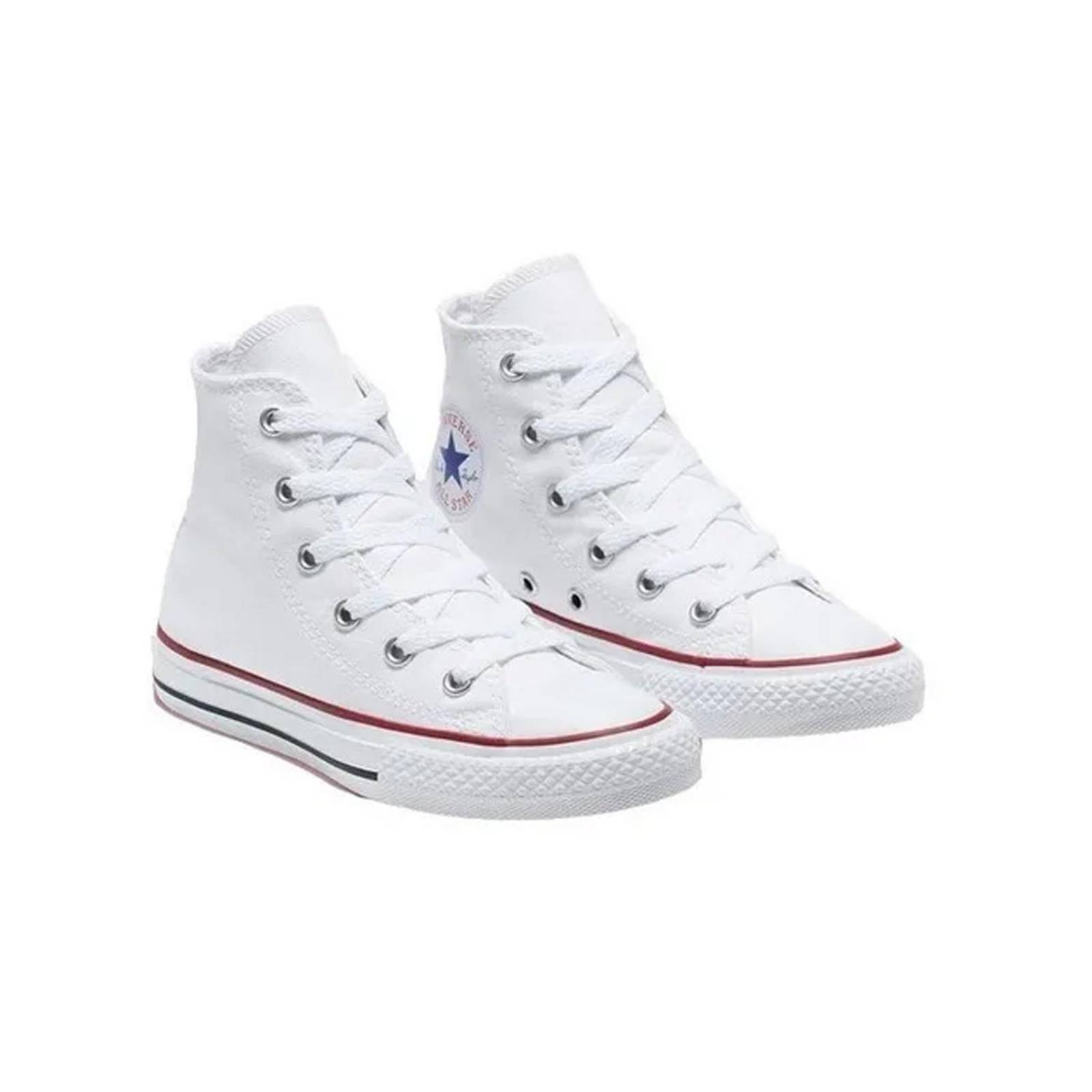 Tenis Converse Chuck Taylor Clásico Blancos en Bota de Lona Niño 3J253 