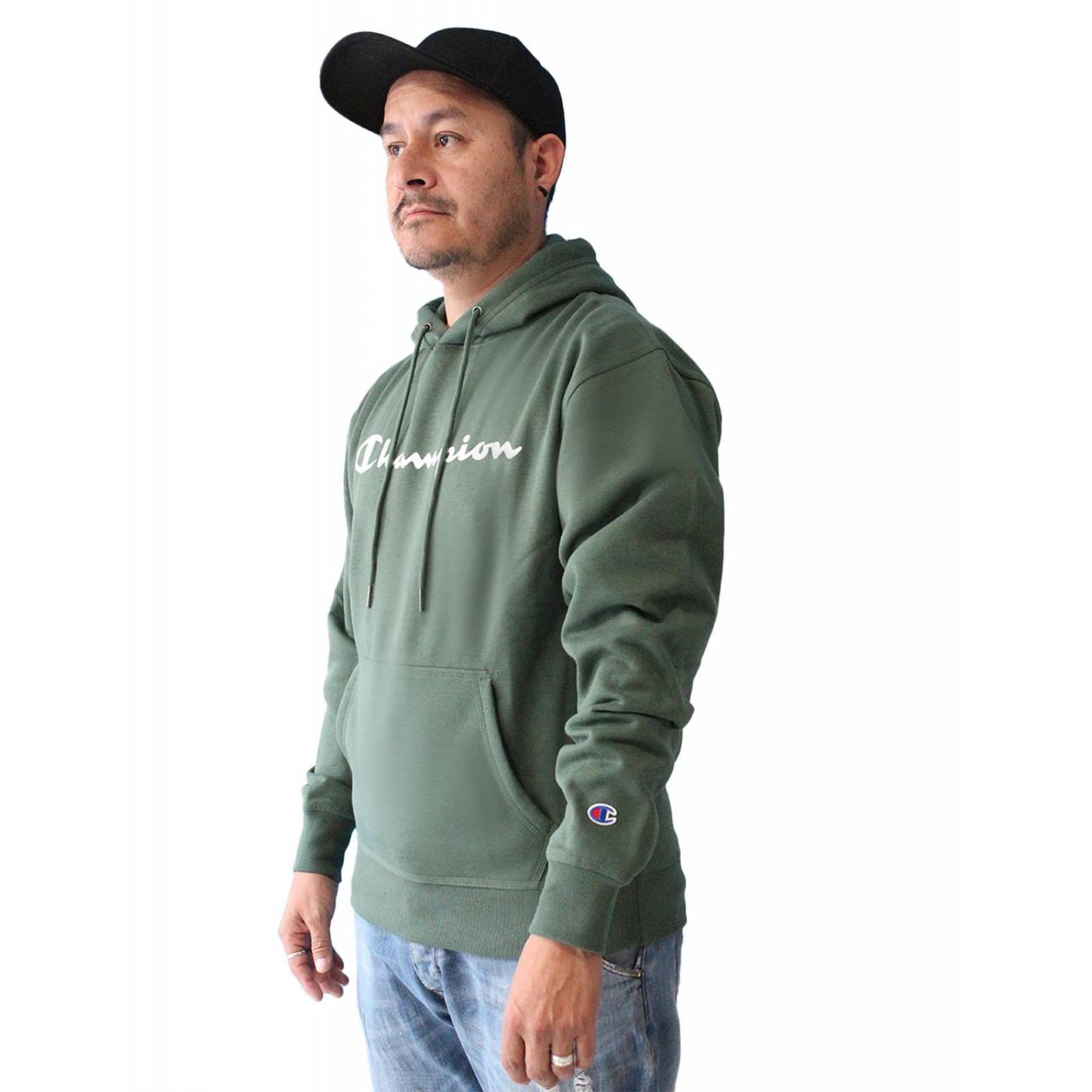 Sudadera Champion con Capucha Hombre Verde PSS24S20M7 