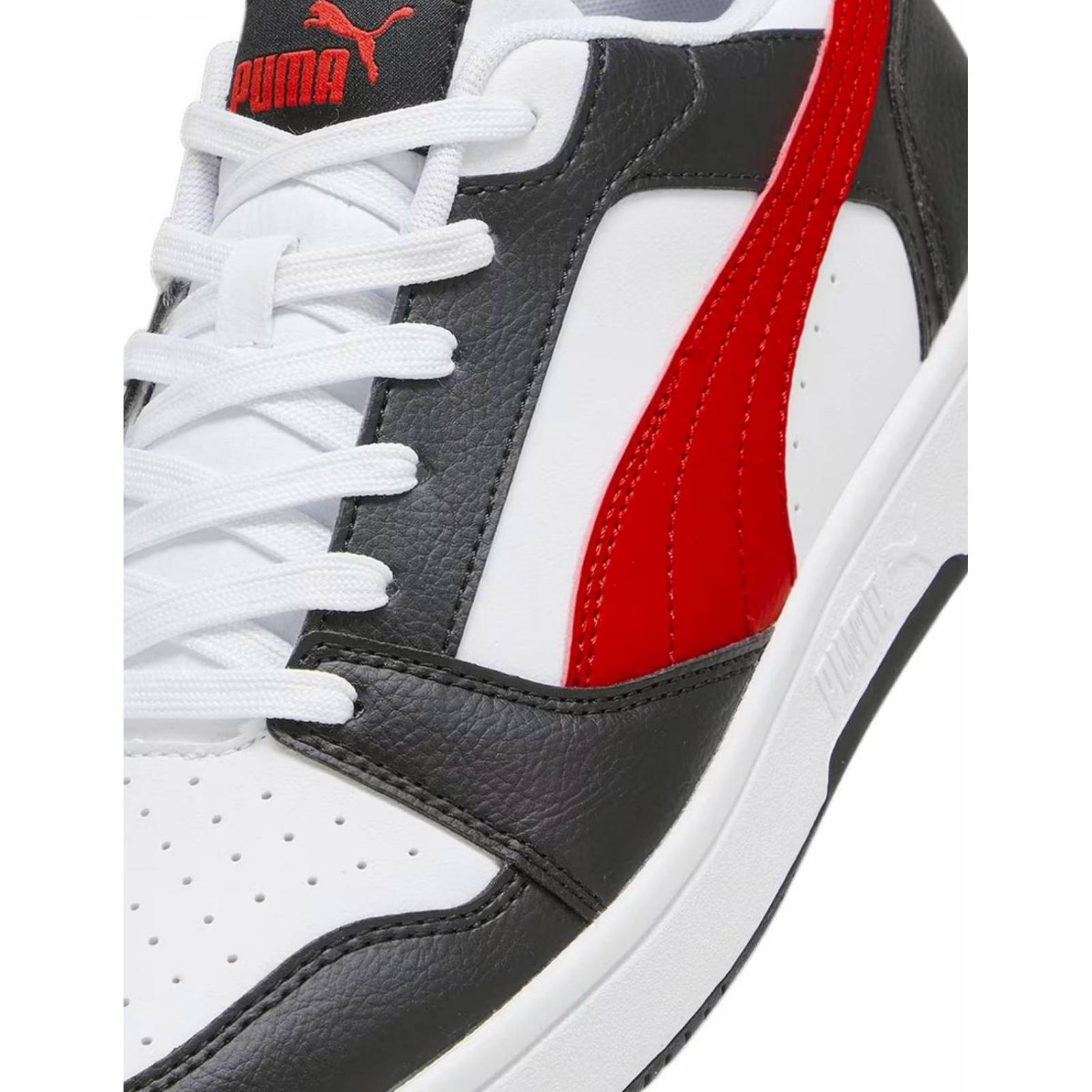 Tenis Puma Rebound V6 Hombre Negro Rojo 39232804 