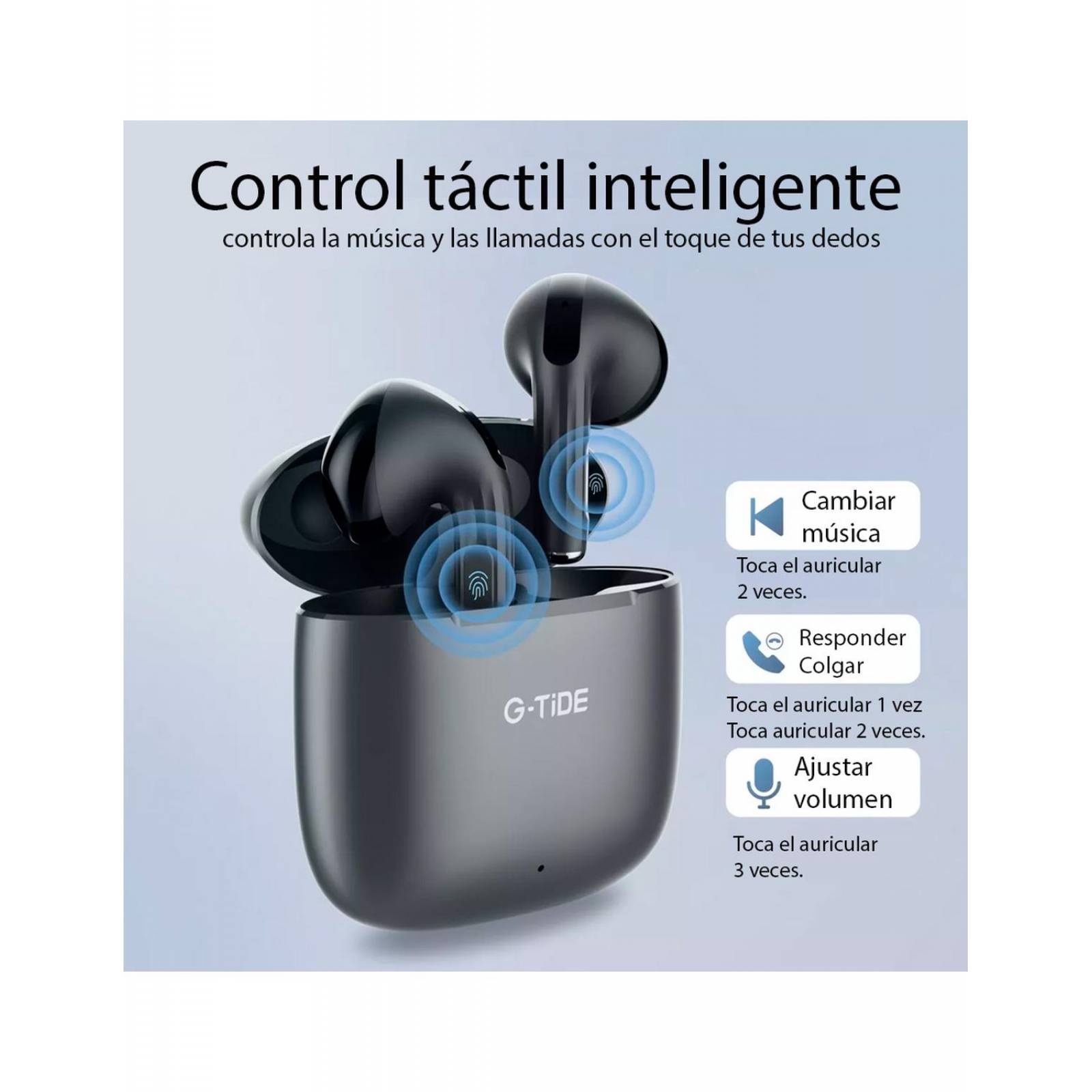 Audífonos Inalambricos G-Tide Indroid Ios H11 Negro 