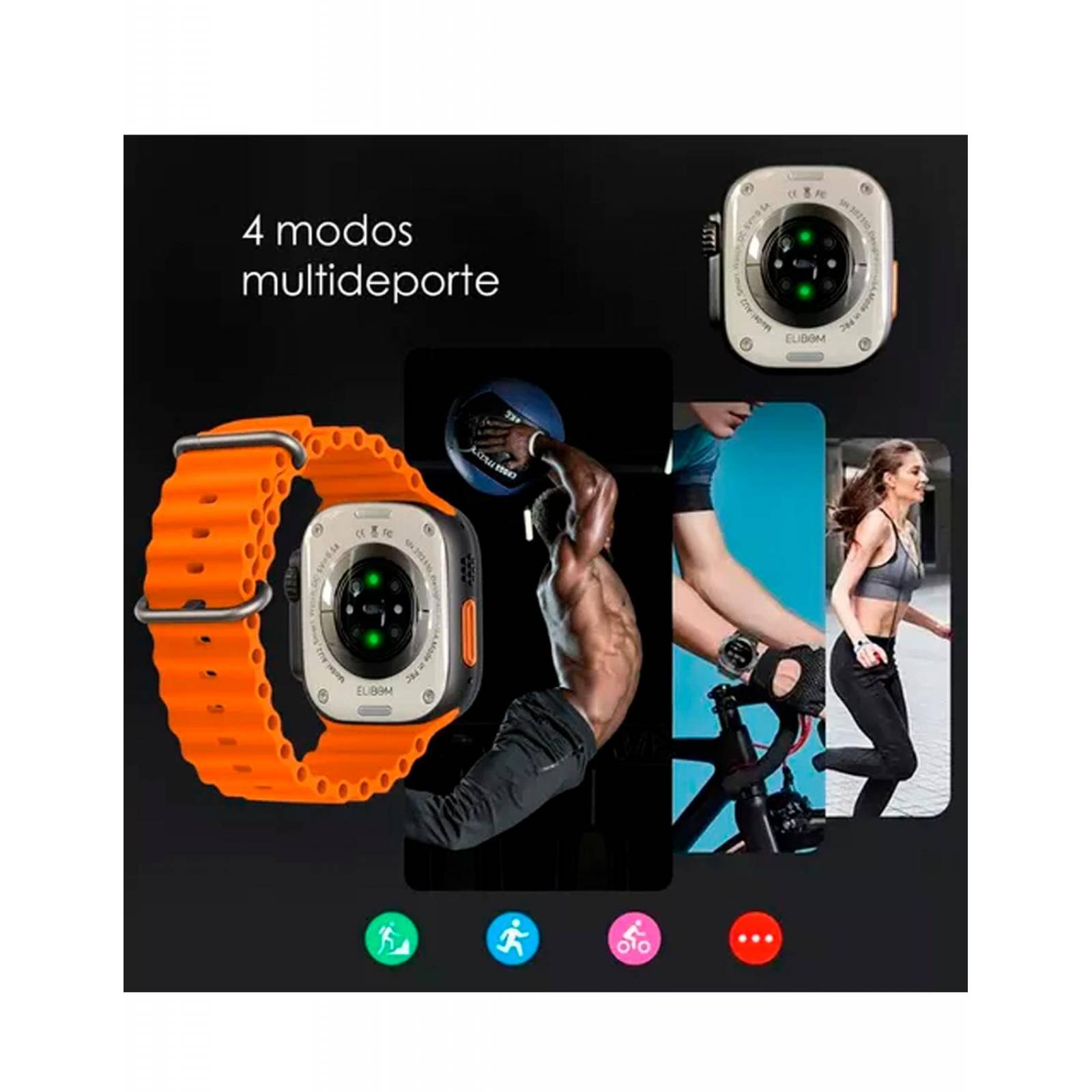 Reloj Smartwatch G-Tide Elibom AU2 Contra Agua Android Iphone Negro
