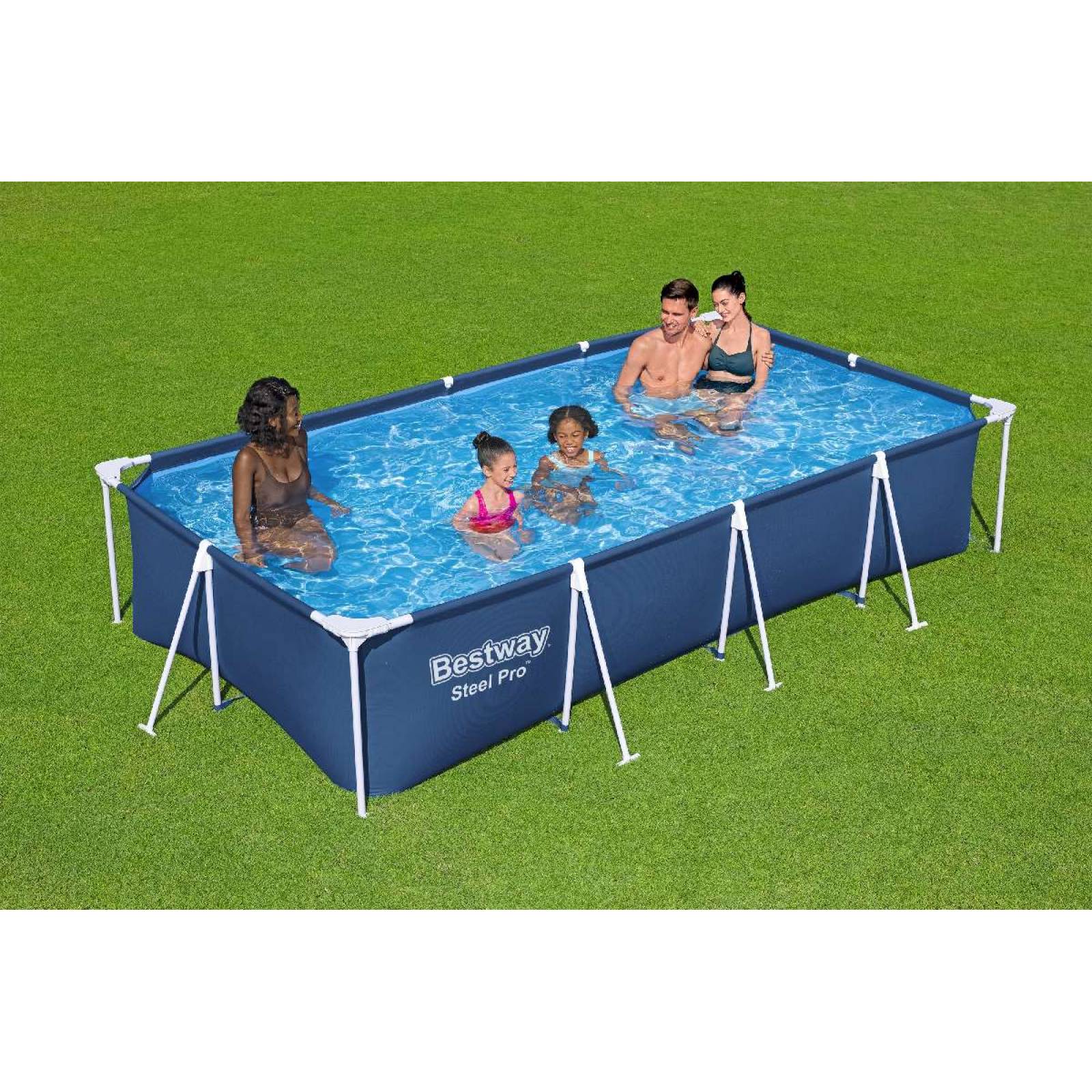 Alberca rigida con estructura bomba y filtro rectangular 4.00x2.11x81cm caja 1