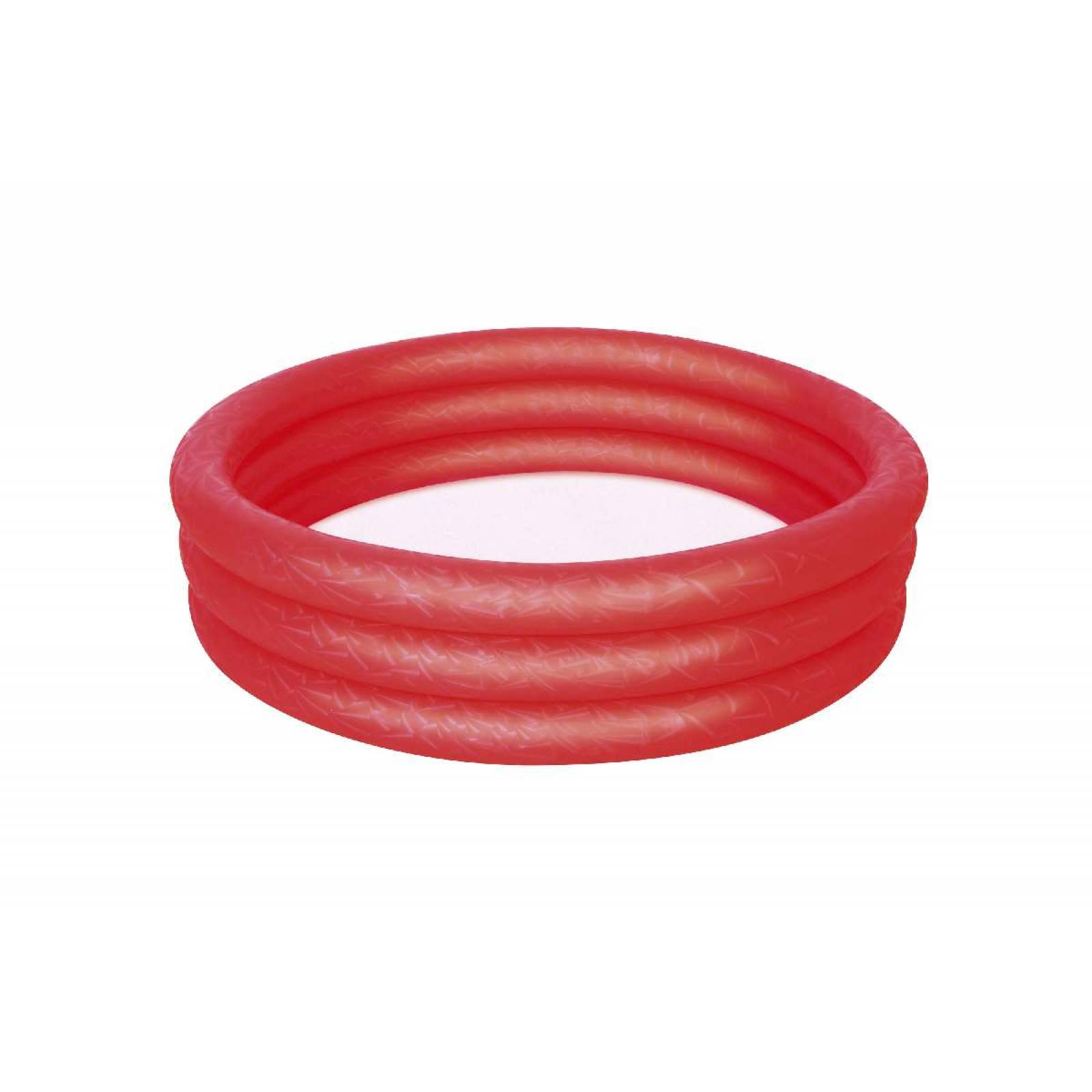 Alberca Inflable redonda 3 anillos lisa 2 colores azul y rojo 1.02x25cm ...