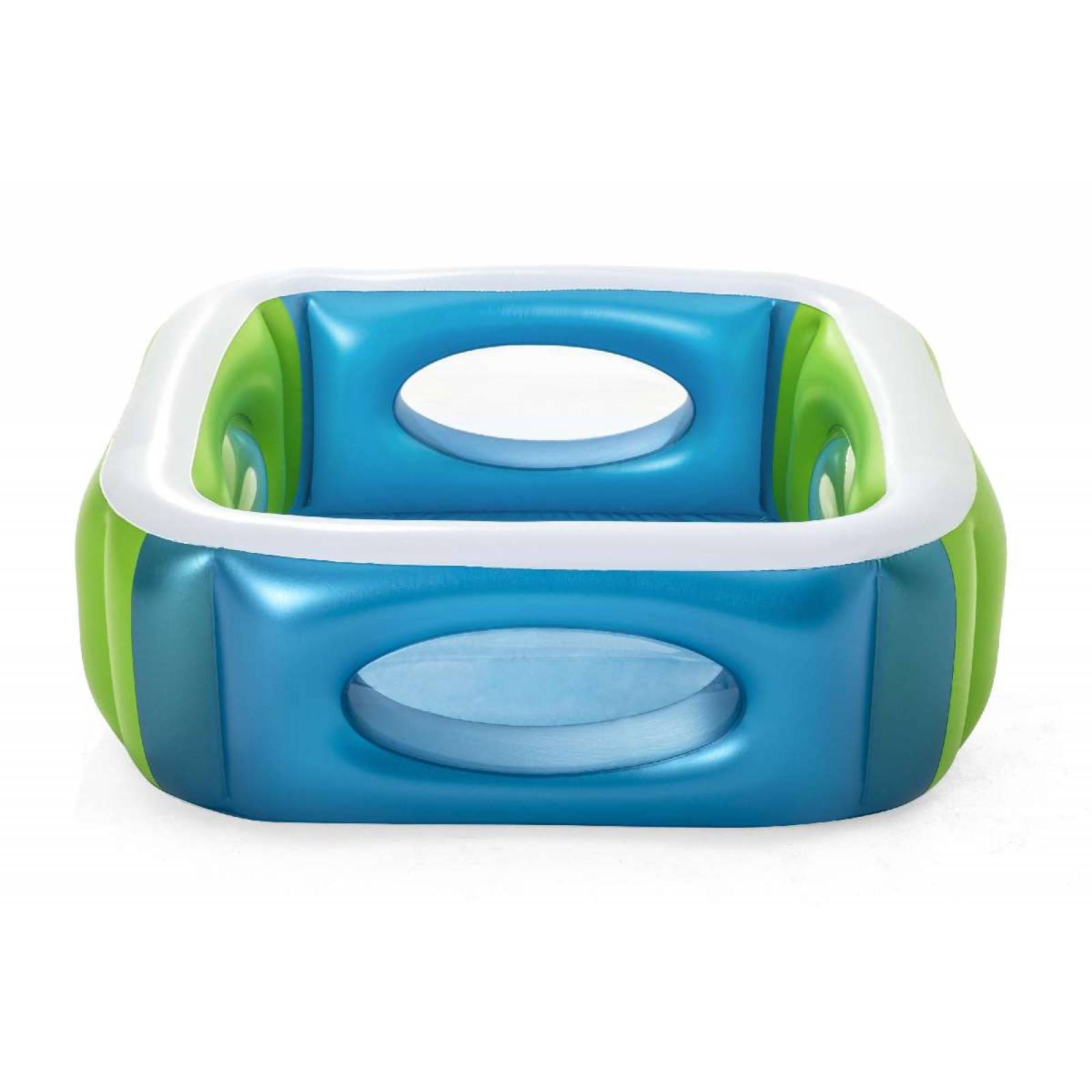 Alberca Inflable Infantil  con ventanas 1 modelo color verde y azul 1.68m x 1.68m x 56cm caja 1
