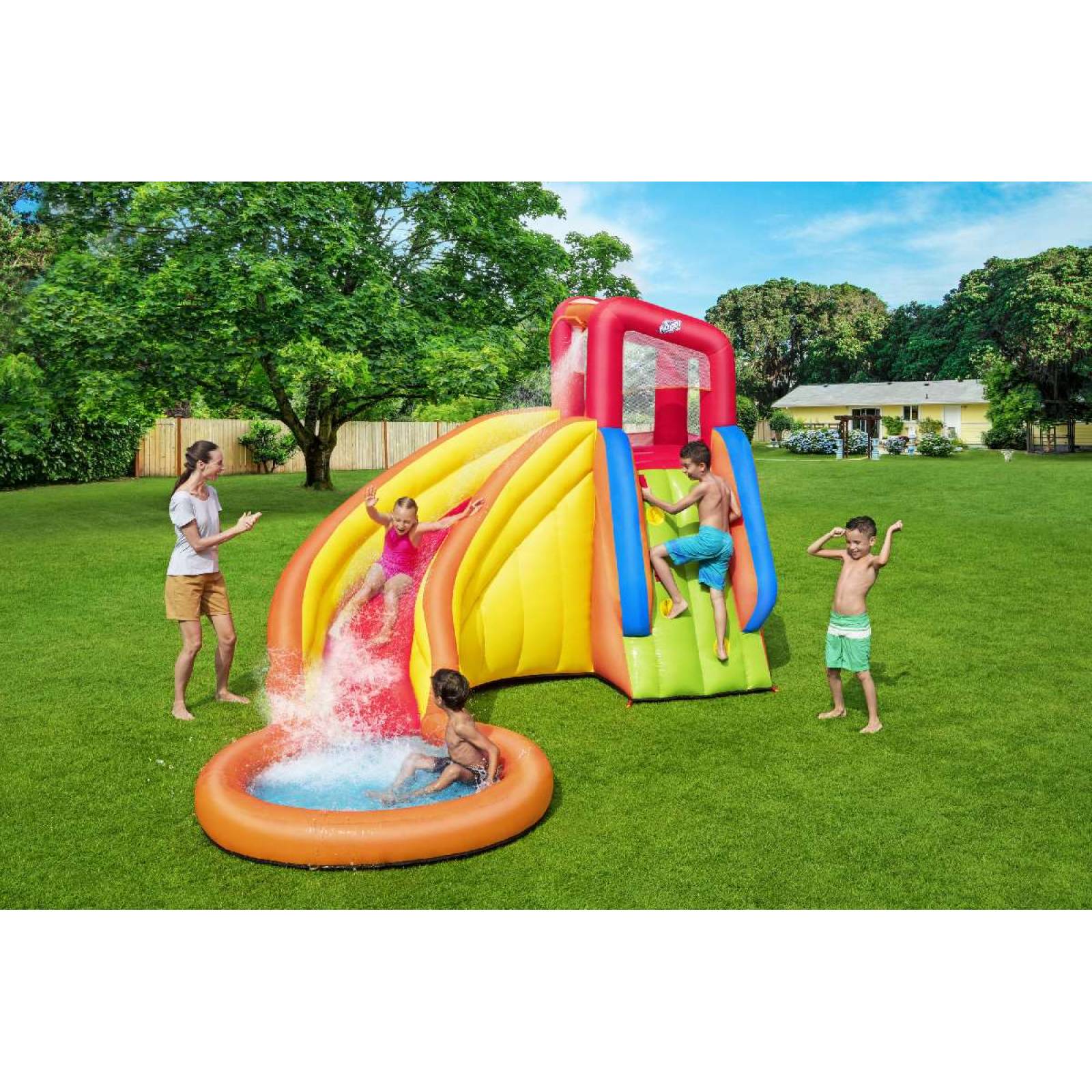 Alberca inflable  con resbaladilla 1 modelo  3.66mx3.37mx2.41m  12x11.1x7.11pulg caja  1