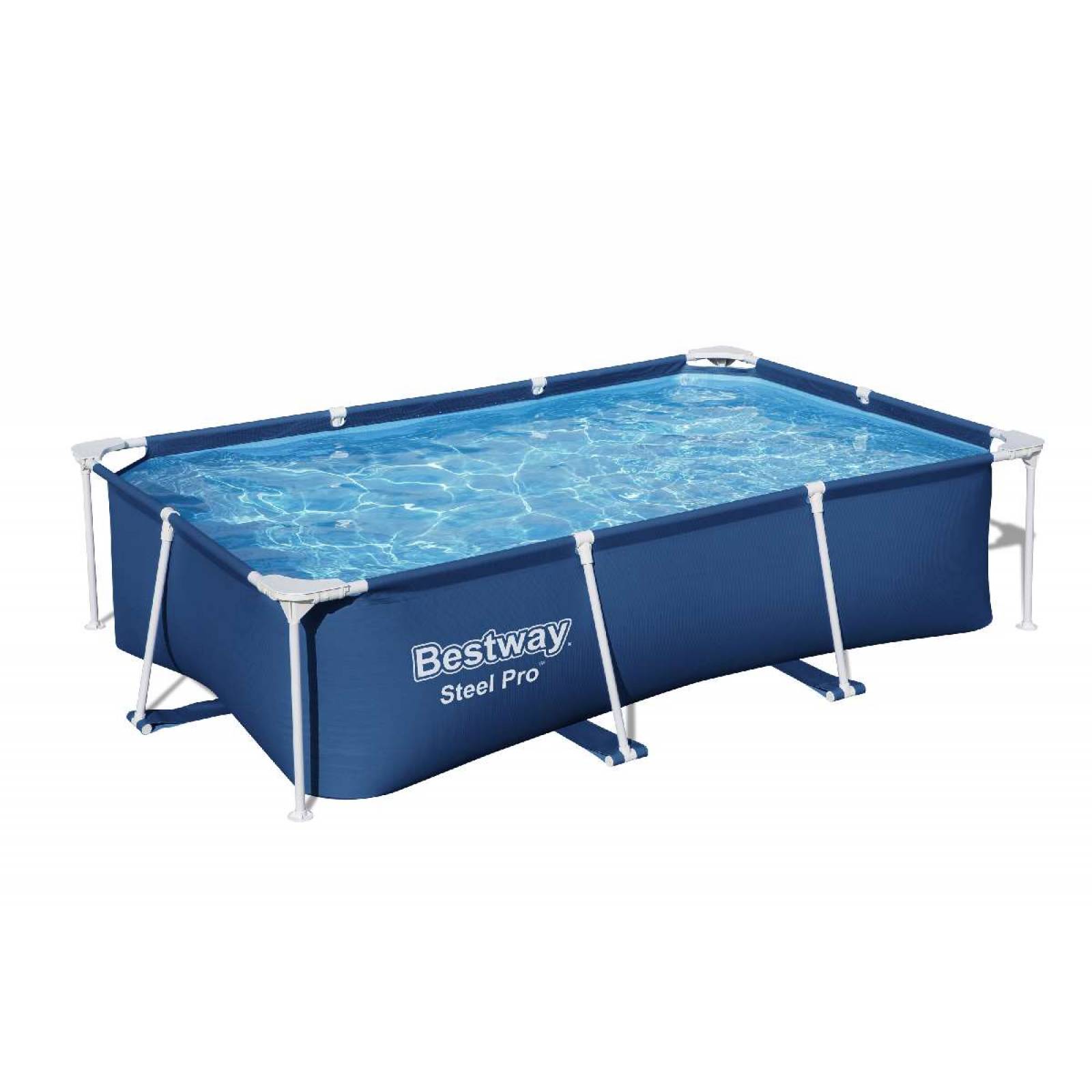 "Alberca rigida con estructura 2.59x1.70x61cm rectangular Capacidad 2,300Lts caja 1