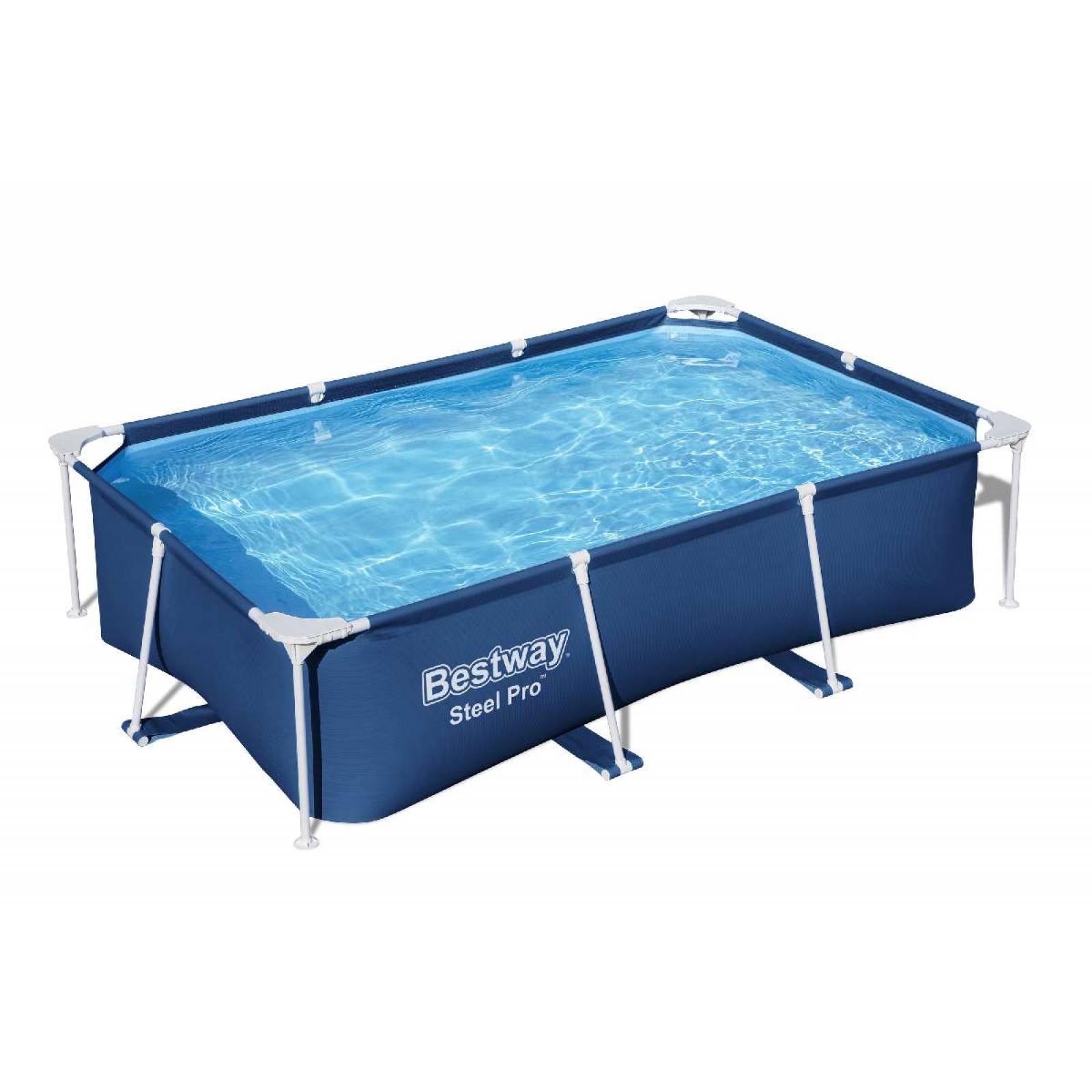 "Alberca rigida con estructura 2.59x1.70x61cm rectangular Capacidad 2,300Lts caja 1