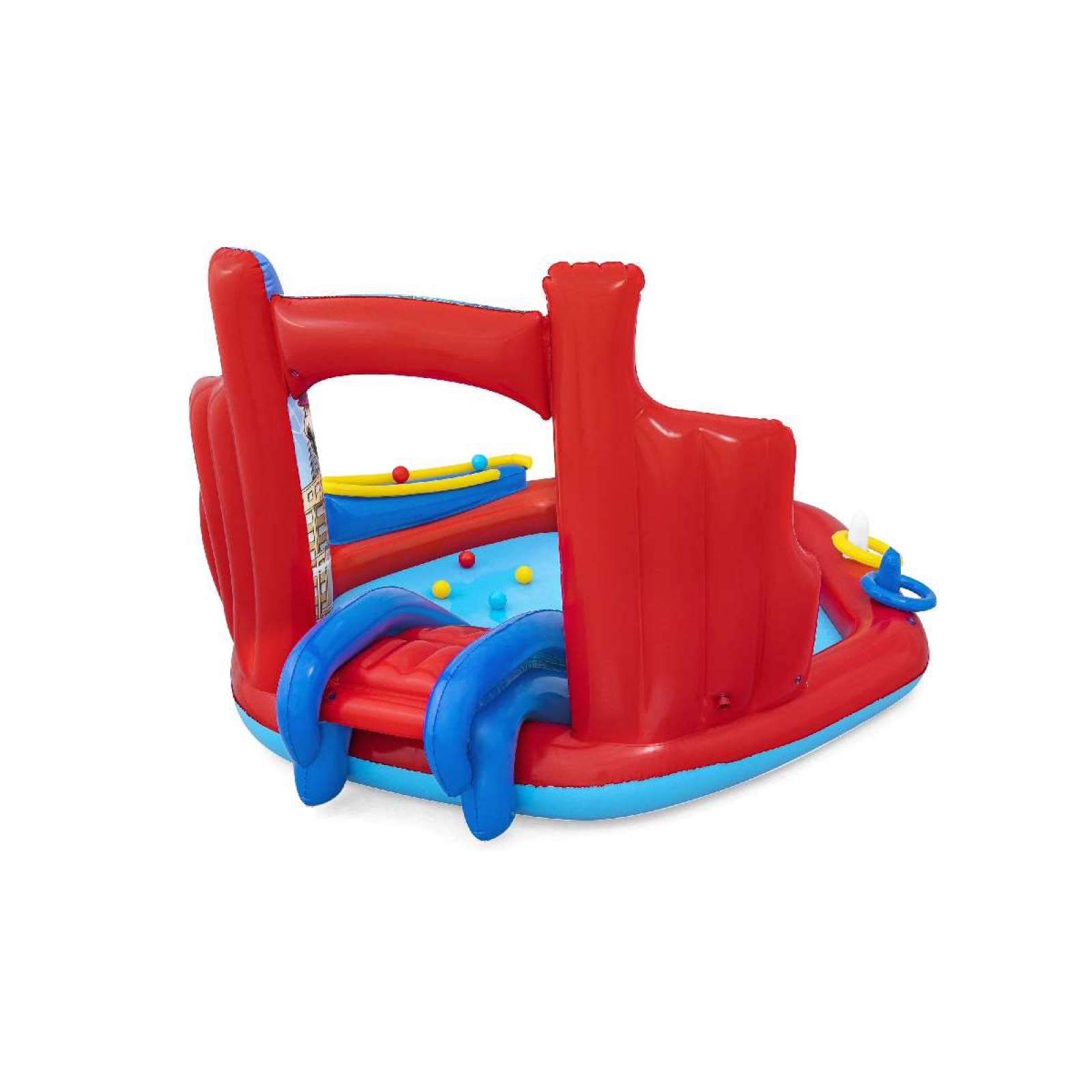 Alberca inflable 2.11x2.06x1.27cm spiderman con resbaladilla caja 1