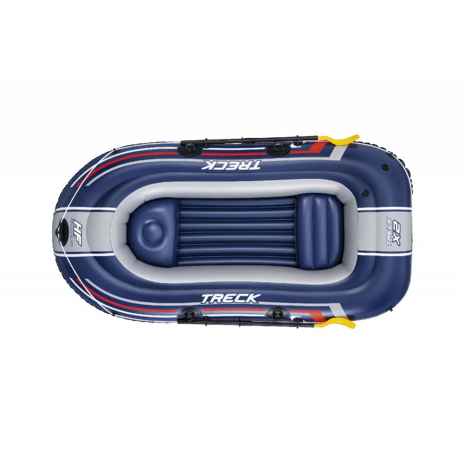 Balsa Inflable con remos 2.55x1.27x41cm amarilla con gris caja (1)