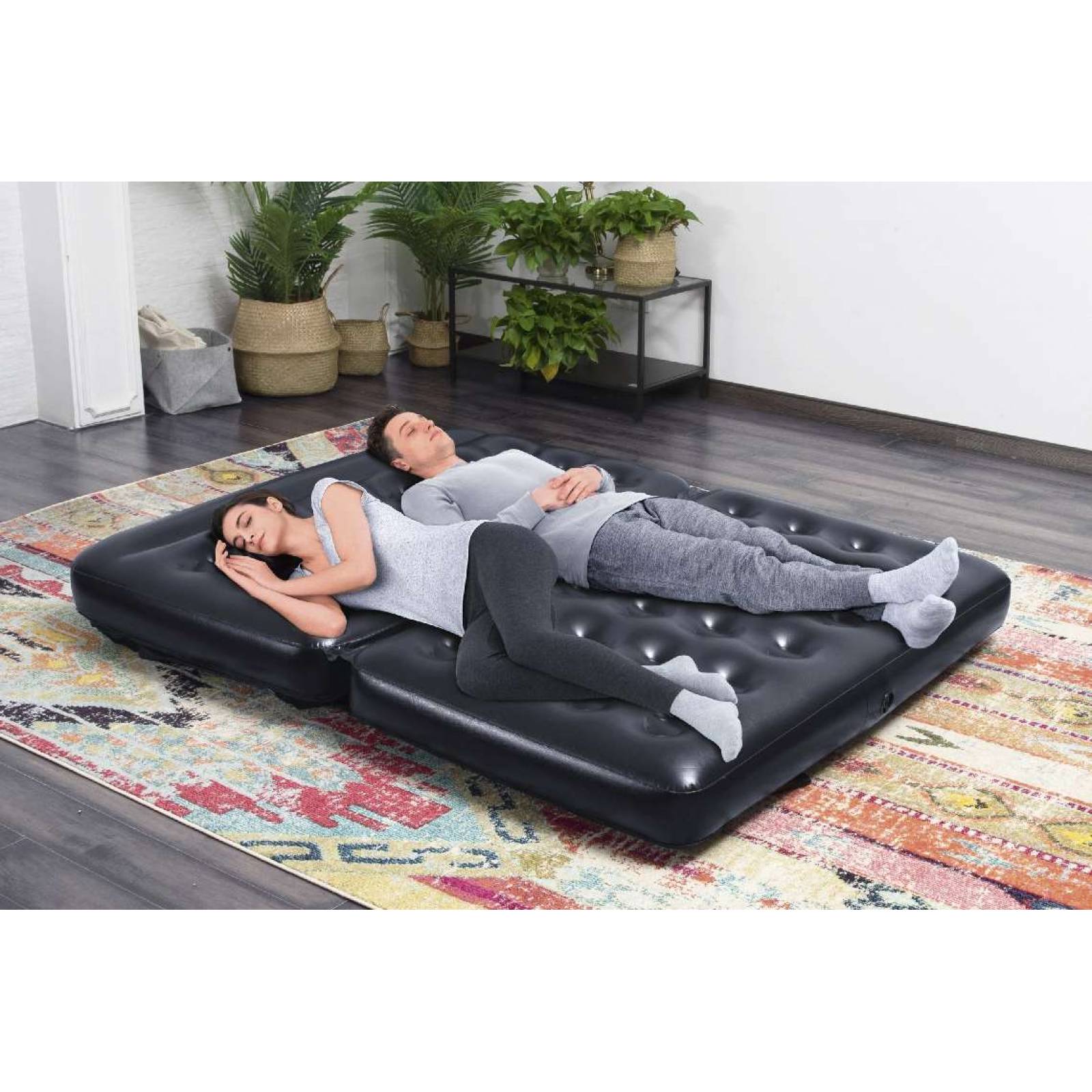 Sillon Cama Inflable 2 plazas 1.88m x 1.52m x 64cm 1 modelo color negro caja (1)