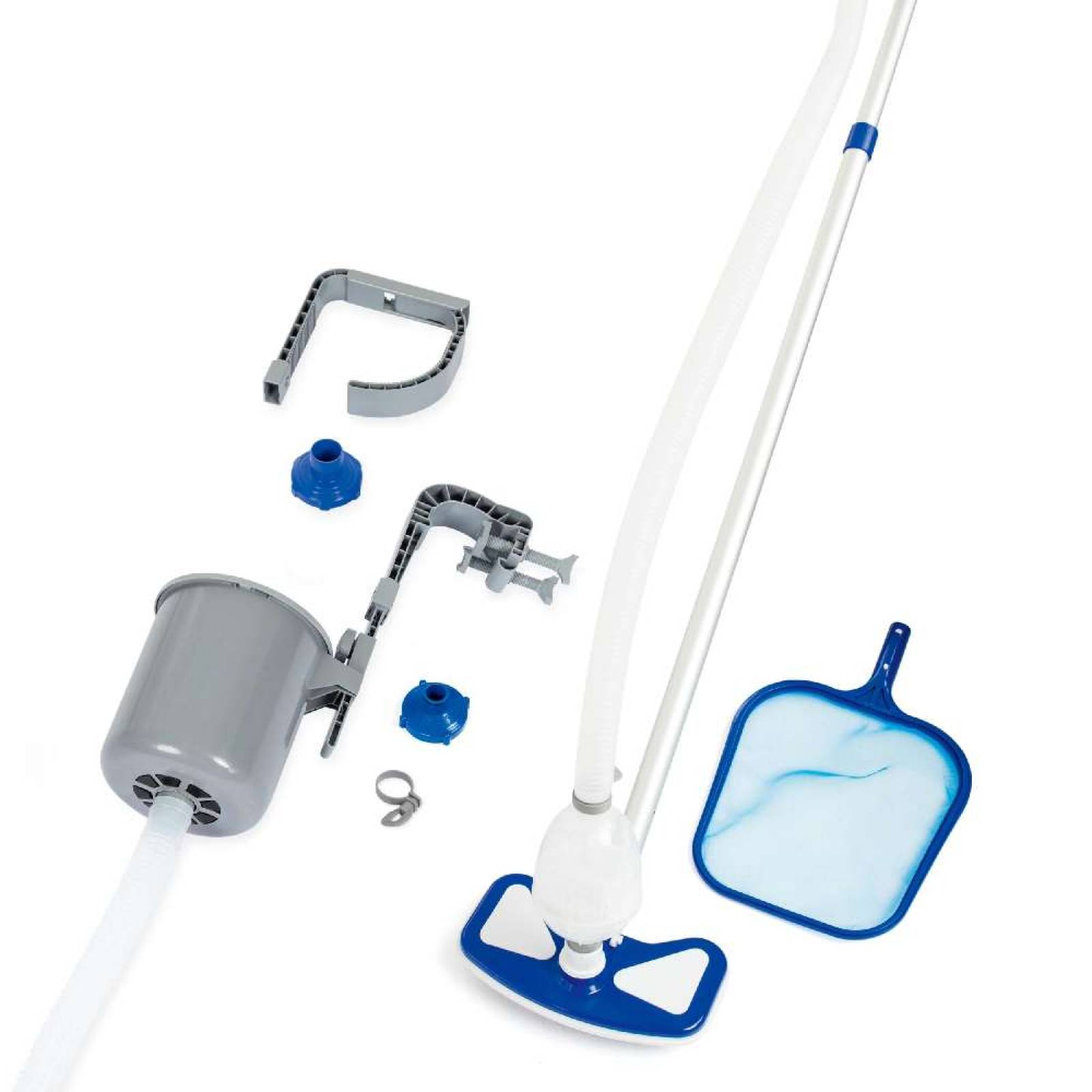 Accesorios para limpieza de alberca tubo cabezal con aspirado recoje residuos y maya caja (1)