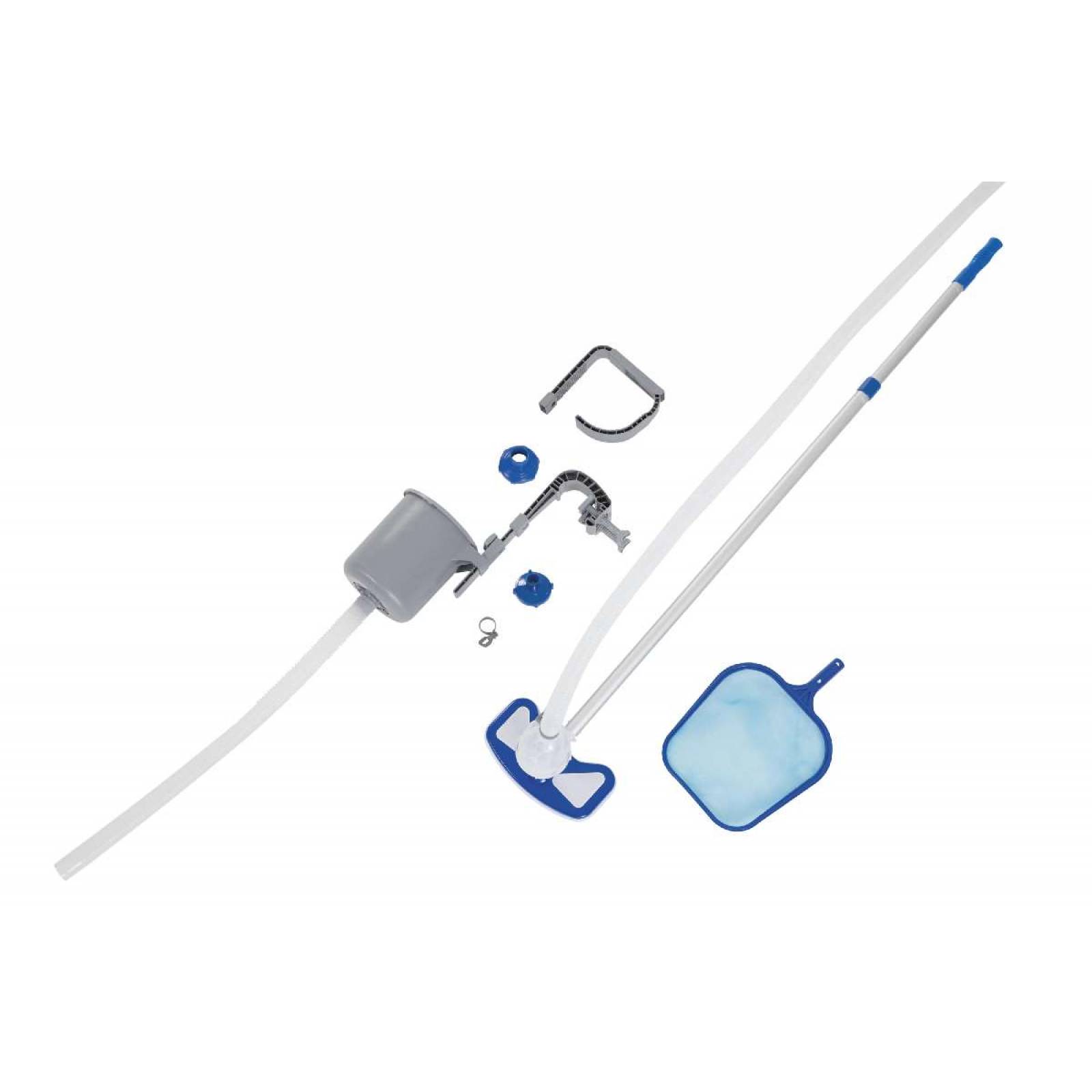 Accesorios para limpieza de alberca tubo cabezal con aspirado recoje residuos y maya caja (1)