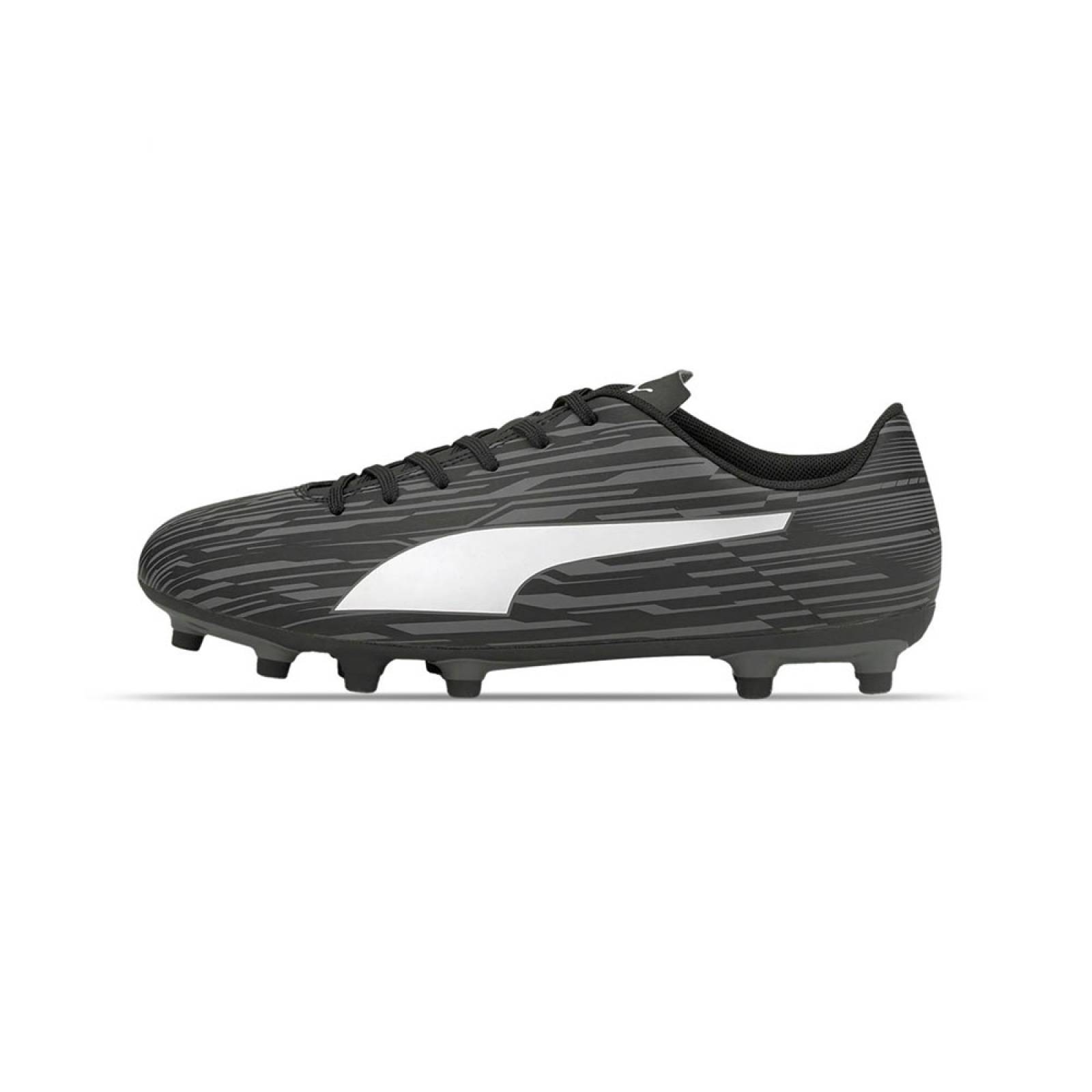 Tenis Futbol Soccer Tachos Puma RAPIDO III Negro/Blanco