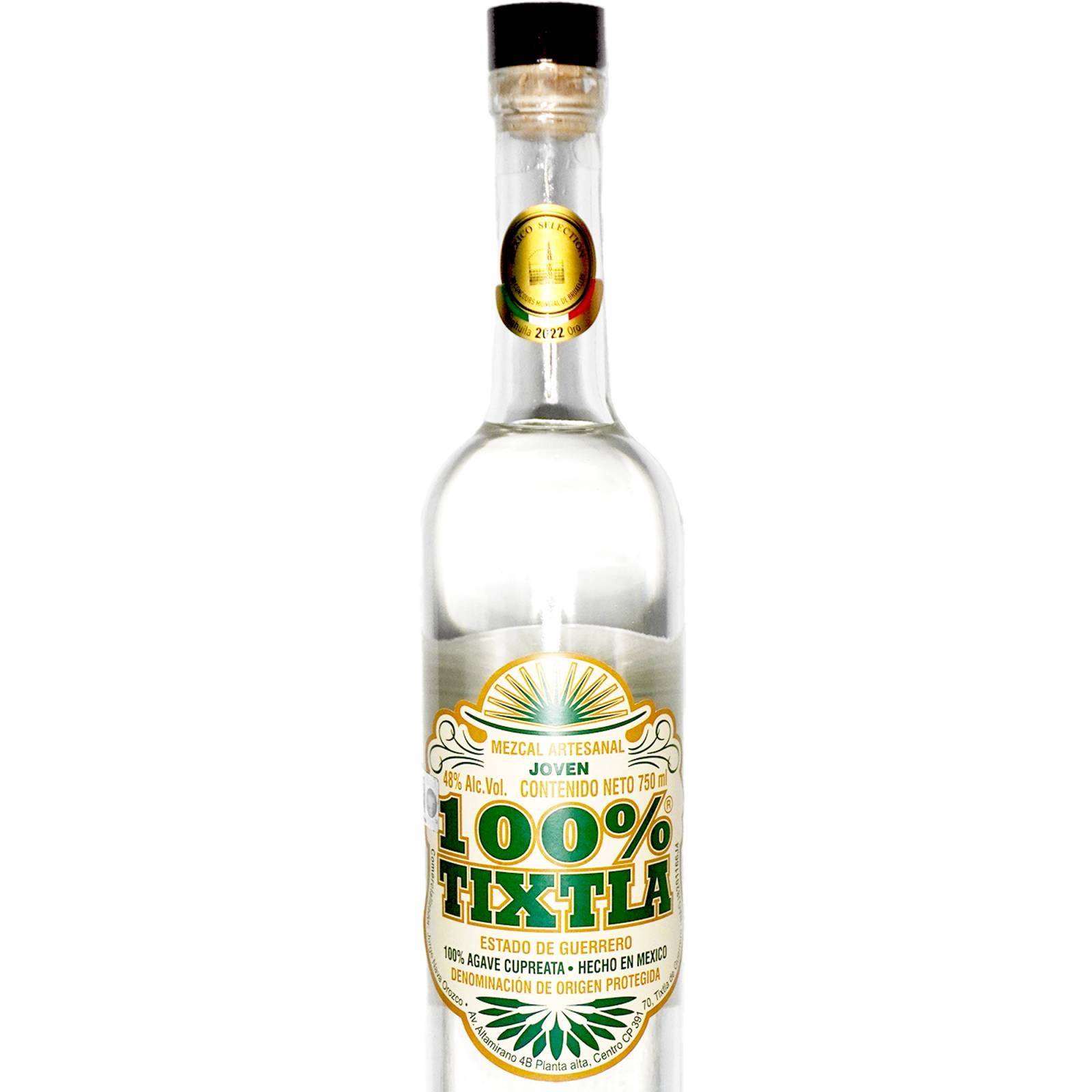 Mezcal 100% Tixtla Artesanal Cupreata Joven 750 ml
