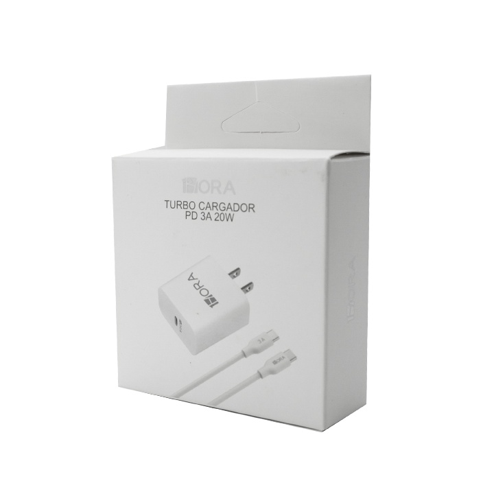 Combo Cargador USB C + Cable Tipo C a C Carga Rapida 20W 3A