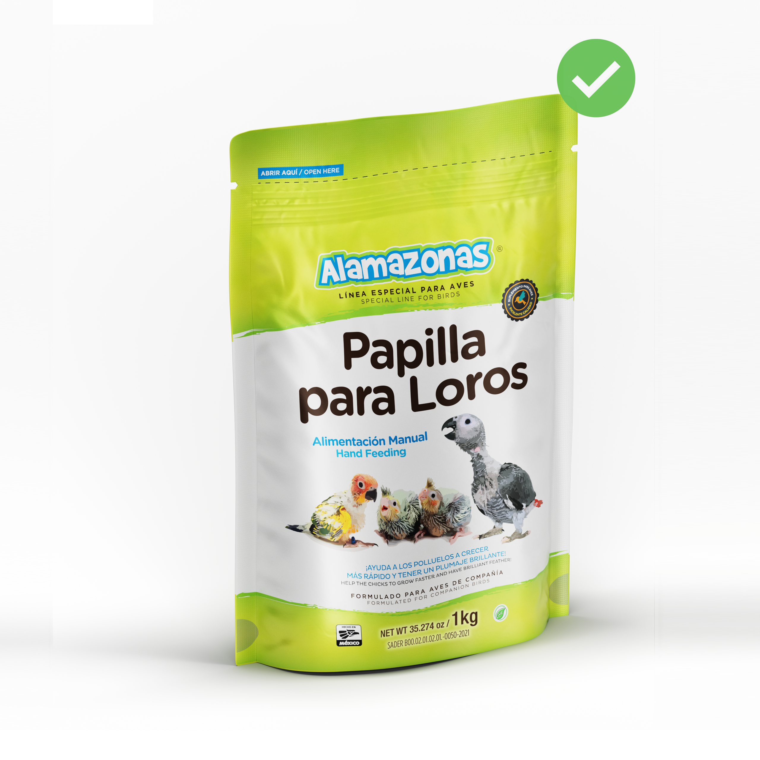 Papilla Para Loros Alamazonas 1kg 100% Mexicano