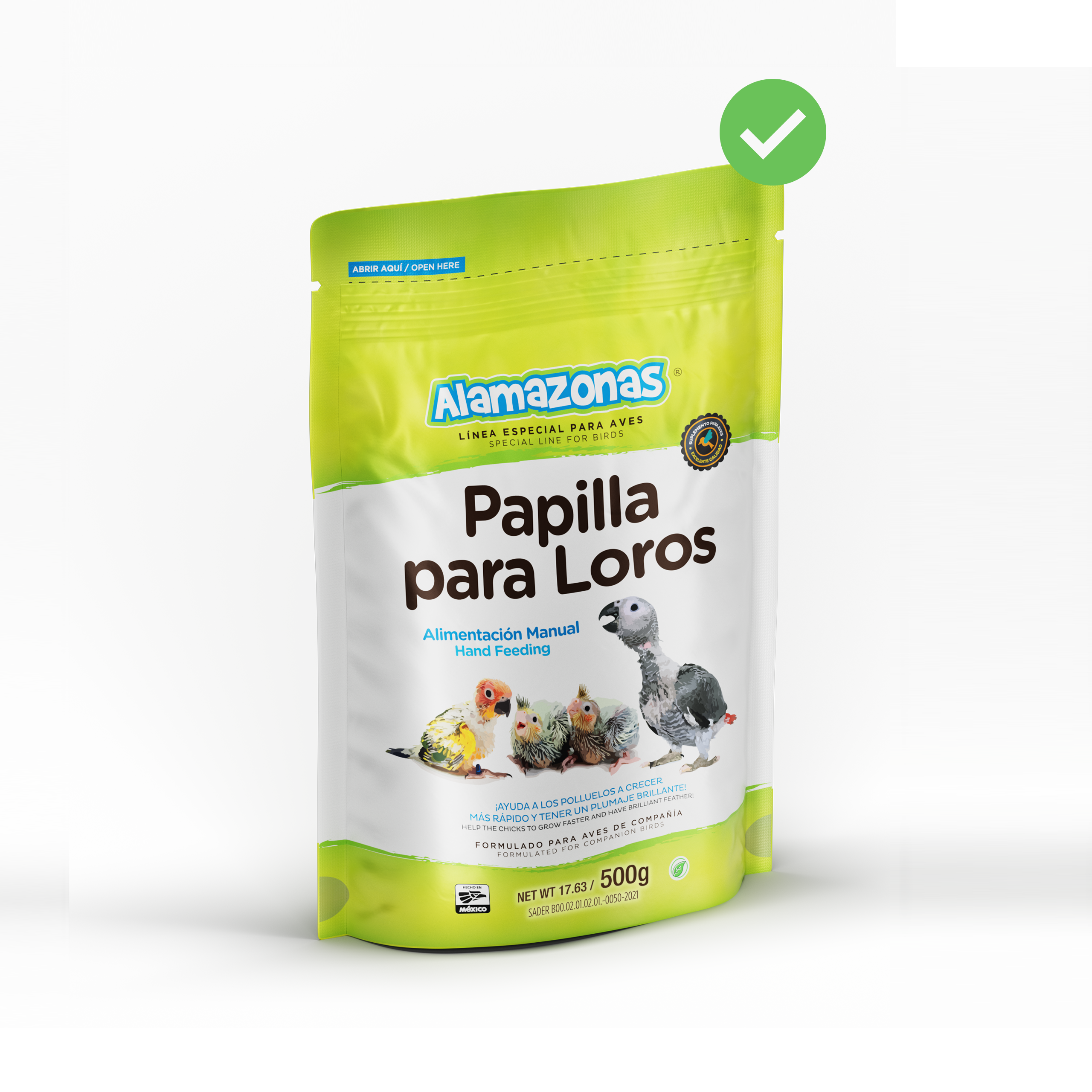 Papilla Para Pericos Bebes Psitacidos Alamazonas 500g