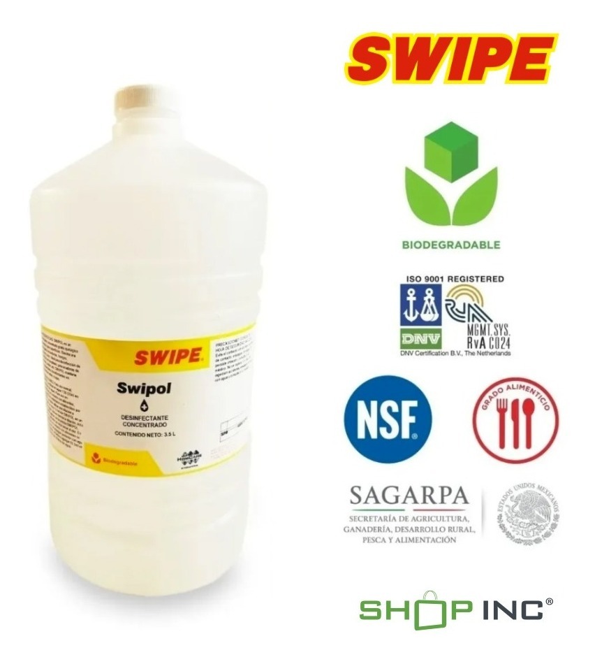 Desinfectante Concentrado Grado Quirúrgico Swipol Swipe 3.5l