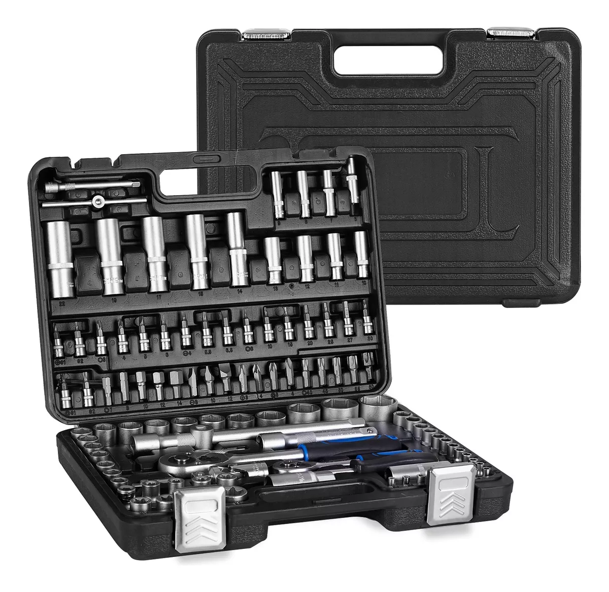 Set Herramientas Juego De Dados 108 Pcs Llaves Con Estuche NEGRO