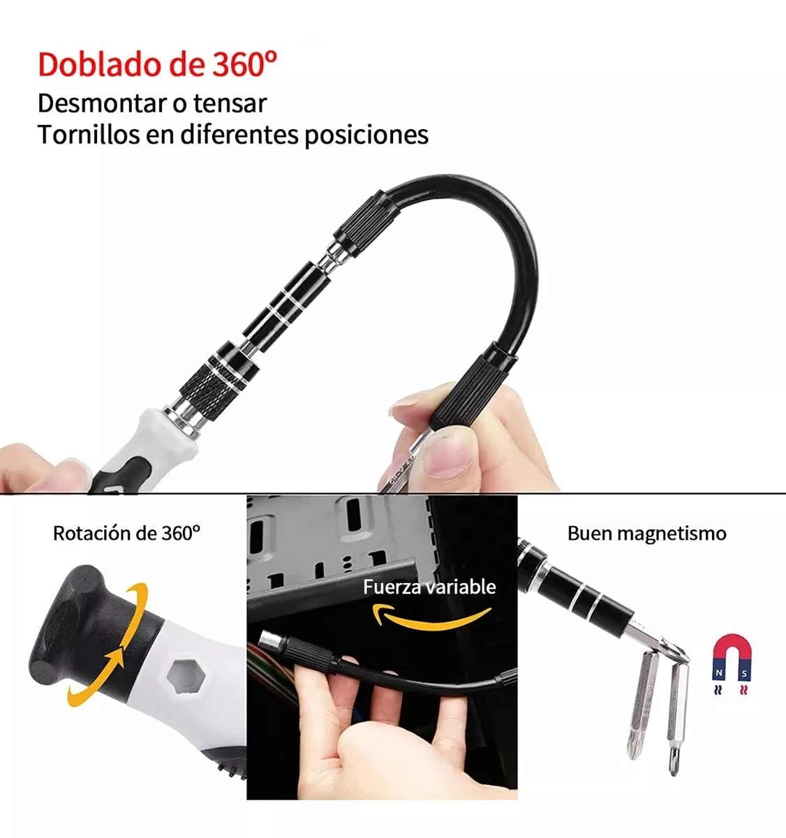 Kit De Desarmadores Y Herramientas De Precisión 115 Pzs Negro