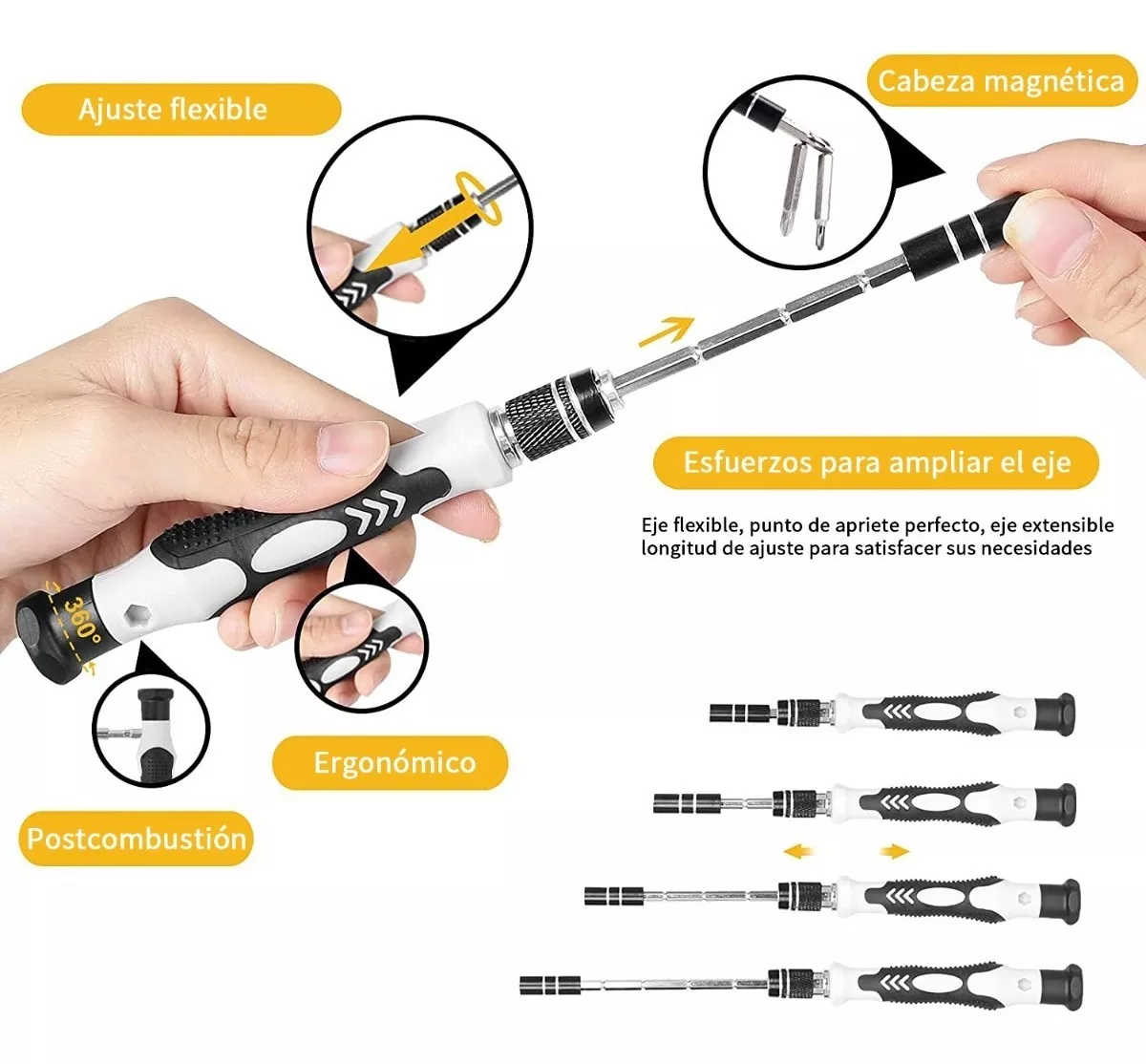 Kit De Desarmadores Y Herramientas De Precisión 115 Pzs Negro