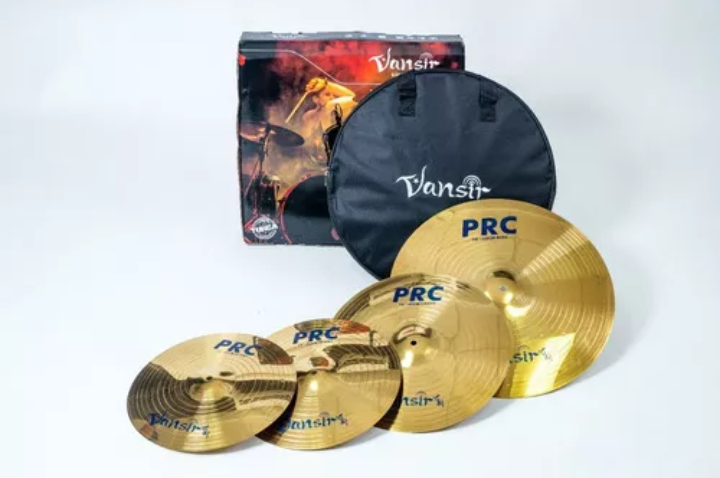 Set De Platillos Para Batería Vansir 4 Pcs Mas Funda V-prc-s Color Gold