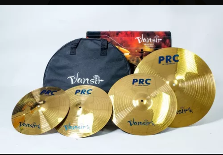 Set De Platillos Para Batería Vansir 4 Pcs Mas Funda V-prc-s Color Gold