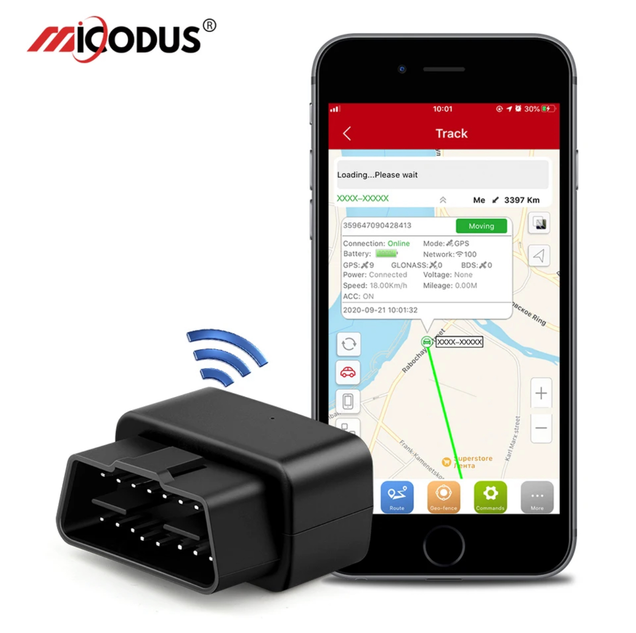 Localizador GPS para vehículos  MICODUS tipo OBD MV66 GPS MiCODUS sin plazo forzoso ni contratos