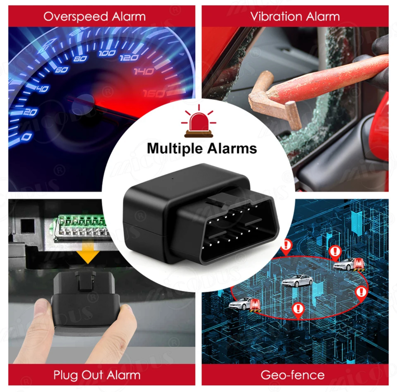 Localizador GPS para vehículos  MICODUS tipo OBD MV66 GPS MiCODUS sin plazo forzoso ni contratos