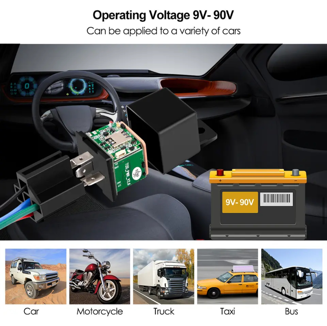 Localizador GPS para vehículos, puedes apagar o impedir que encienda desde tu celular GPS MICODUS MV720