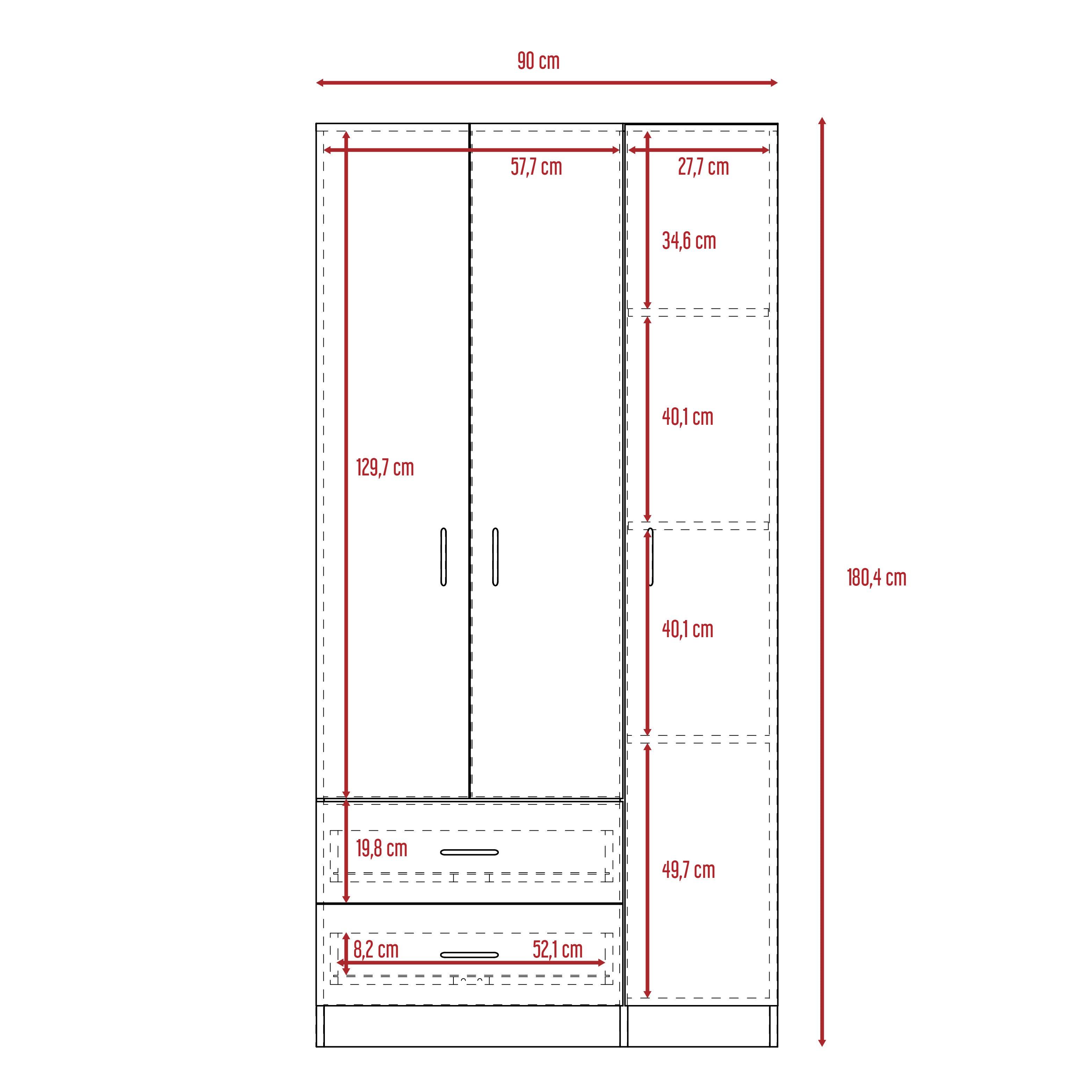 Combo para Habitación Noruega, Incluye Organizador y Closet - VIRTUAL  MUEBLES