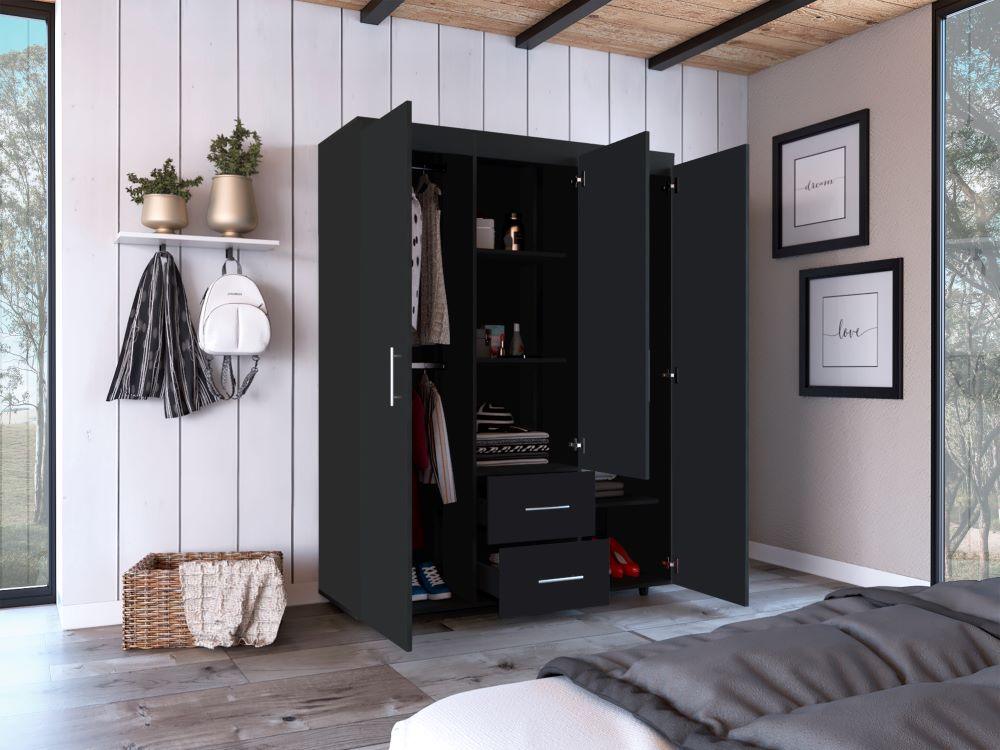 Closet Mercury, Wengue, Dos Cajones y Dos Tubos Cromados.