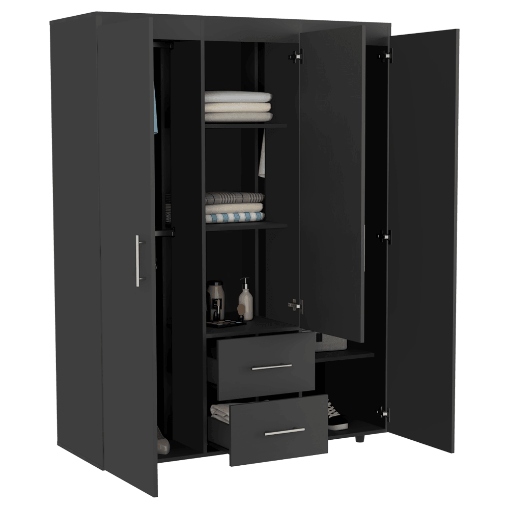 Closet Mercury, Wengue, Dos Cajones y Dos Tubos Cromados.