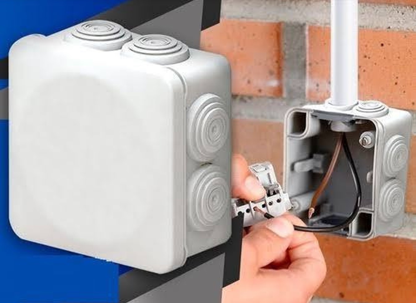 8 Cajas De Registro CCTV / PVC / 7 Entradas / Tapa A Presión / Videovigilancia / Conexiones cámara