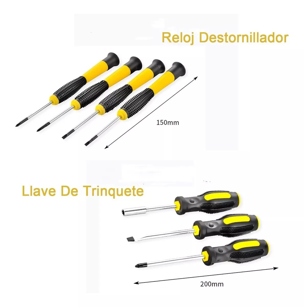 Juego De Herramientas Mecánicas Desarmadores 108pcs Negro/Amarillo
