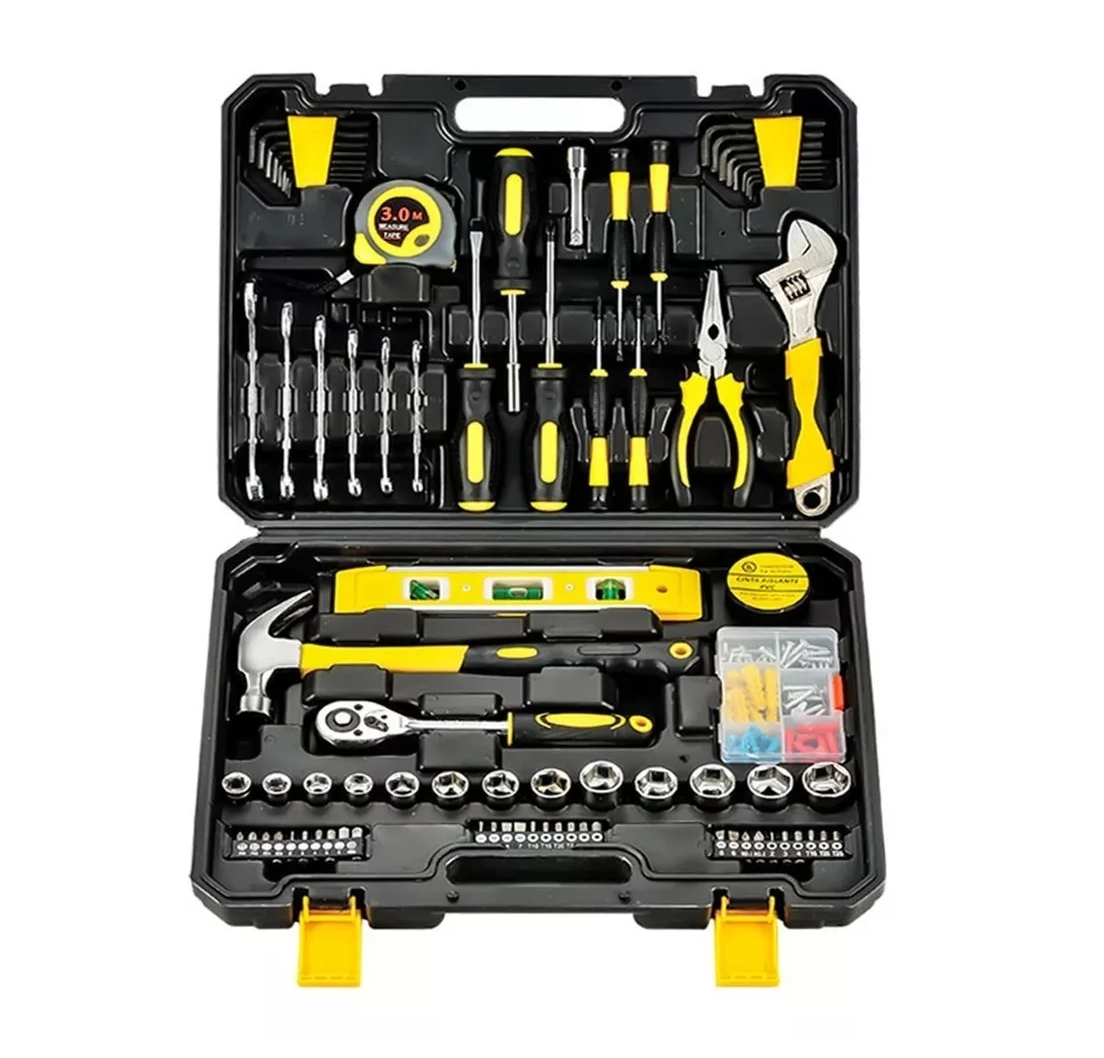 Juego De Herramientas Mecánicas Desarmadores 108pcs Negro/Amarillo