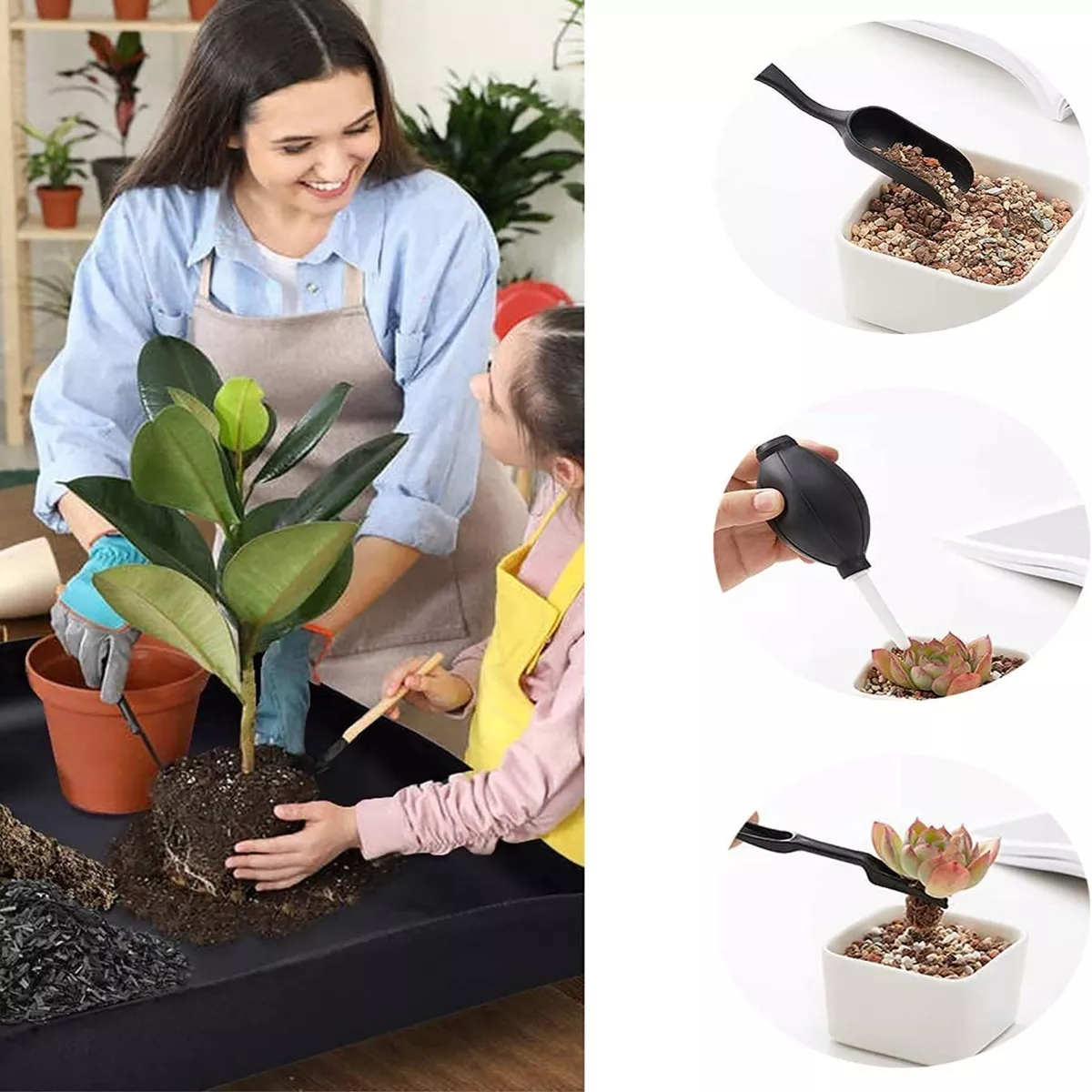 Herramientas Jardín Para Suculenta Con Tijeras De Podar 22pc Negro