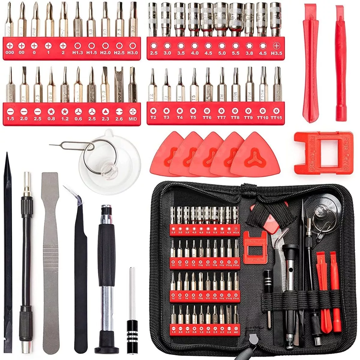 Juego De Herramientas Para Macbook,switch,xbox,ps4,celulares Negro/Rojo