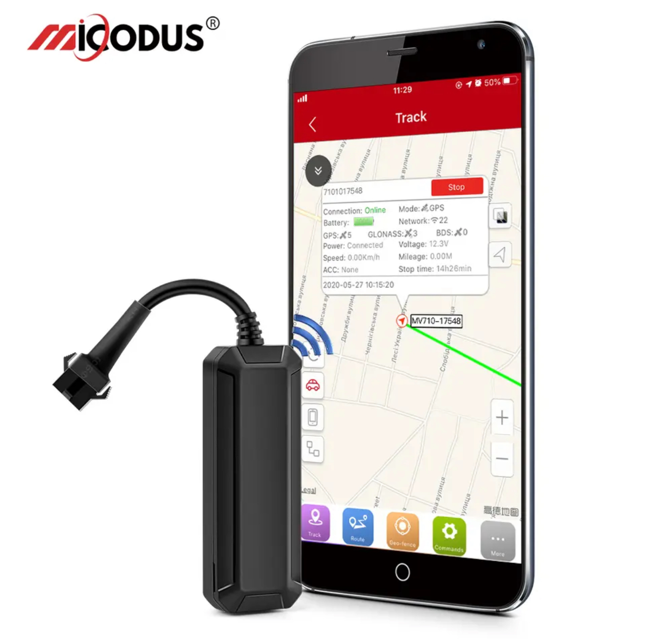 Localizador GPS MiCODUS para motocicleta, corte de corriente remoto MiCODUS MV710