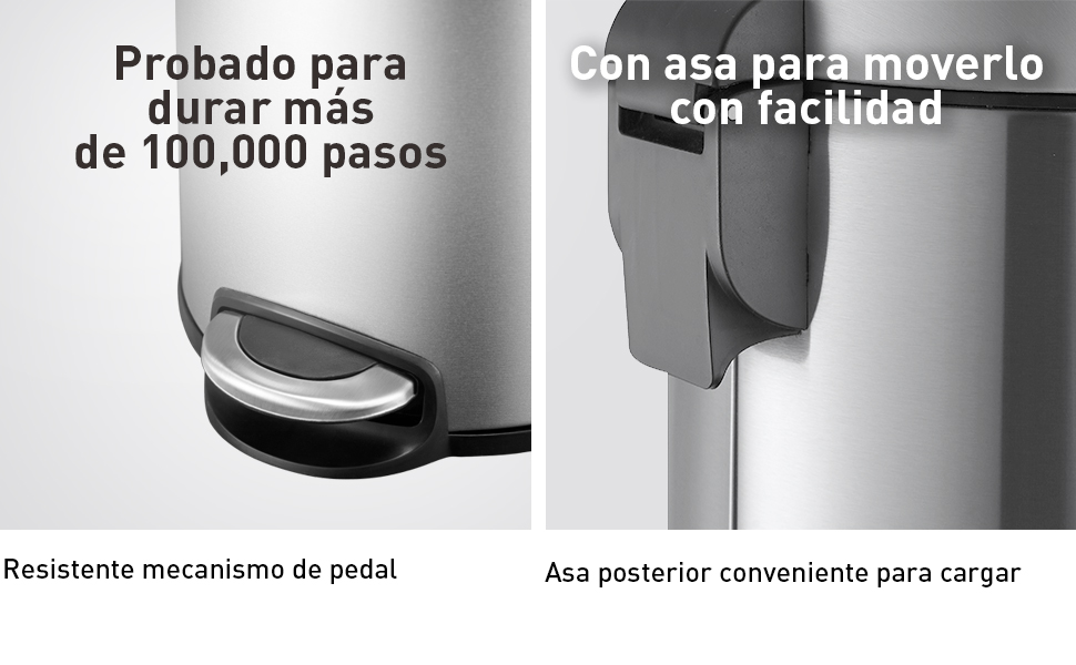 Bote de basura acero inoxidable para baño cocina oficina 5L Maggey